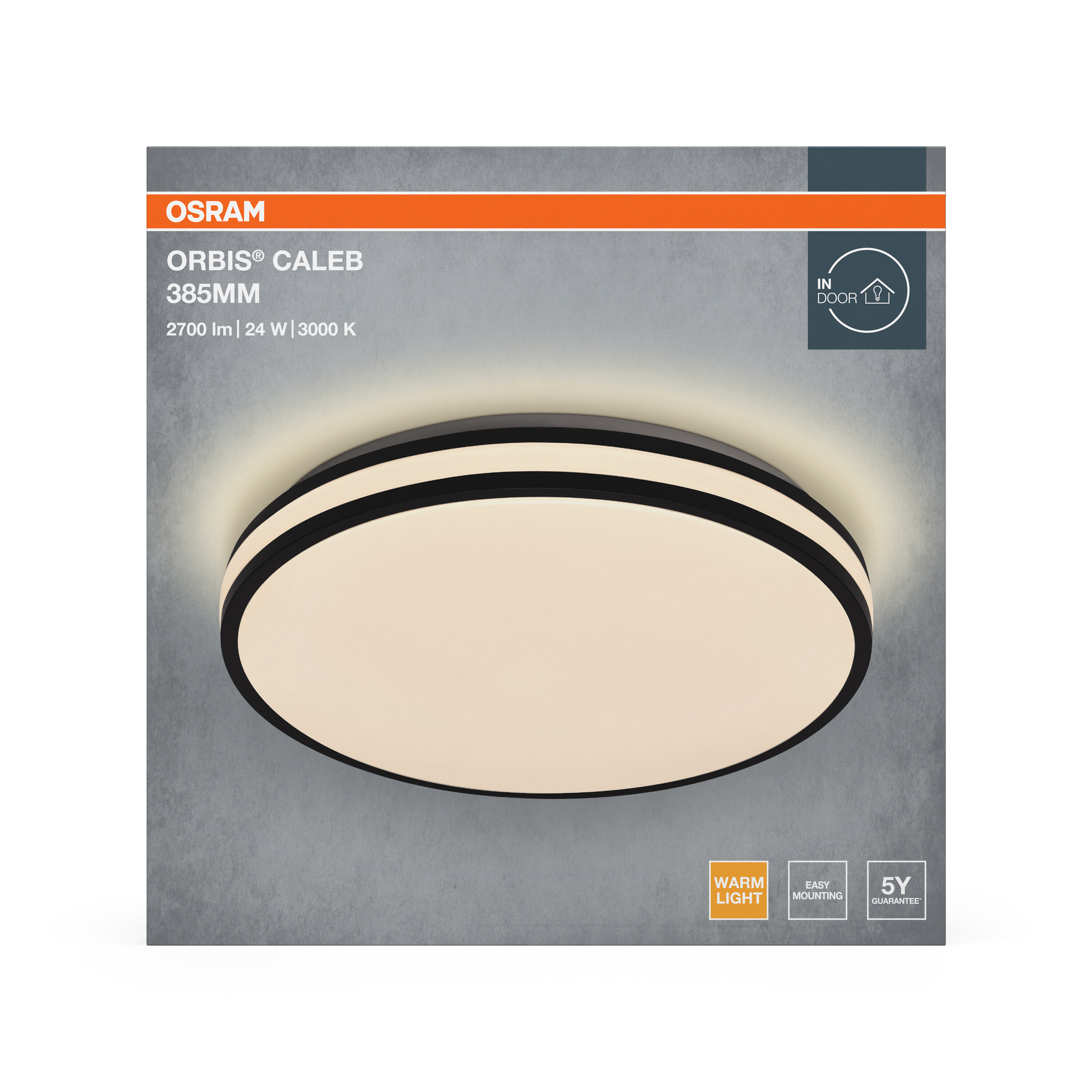 Osram Led Deckenleuchte "Orbis Caleb", 385 mm, 24W, 830, schwarz