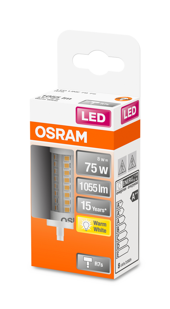 4058075432611_Packaging_image OSRAM LEUCHTMITTEL LED LINE R7S 78.0 MM 75 8 W/2700K R7