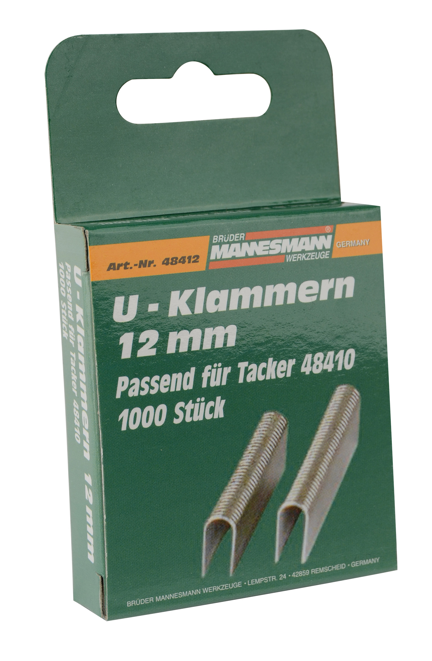 M48412_U-Klammern Mannesmann U-Form Ersatklammern 12mm 1000 Stück