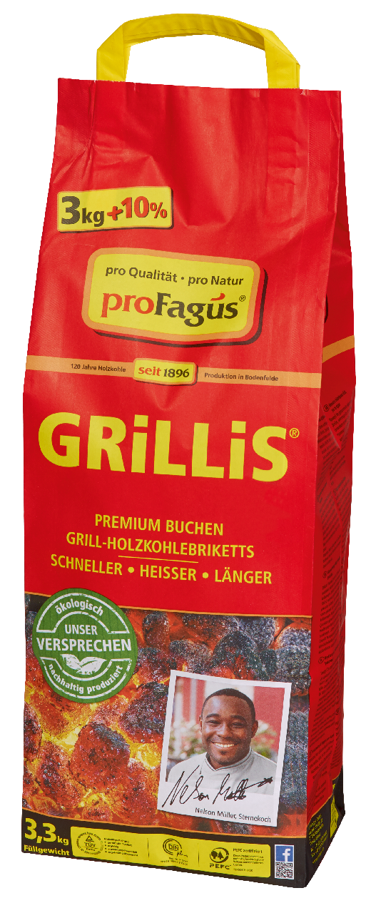 proFagus Grill-Holzkohle Brikkets 3,3 kg Der Sommer Hit
