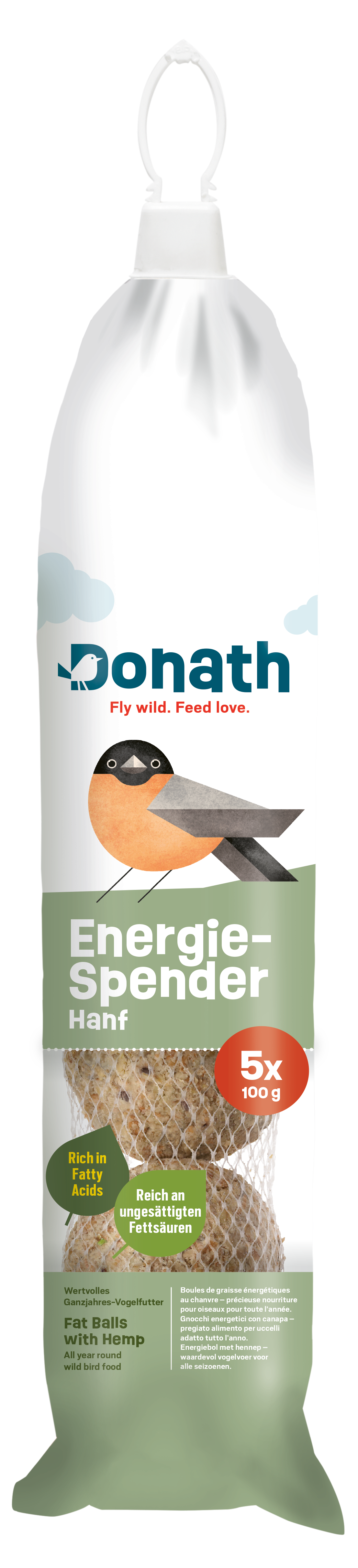 Donath Energie-Knödel-Spender -Hanf, 5 x 100 g Donath Energie-Knödel-Spender -Hanf, 5 x 100 g