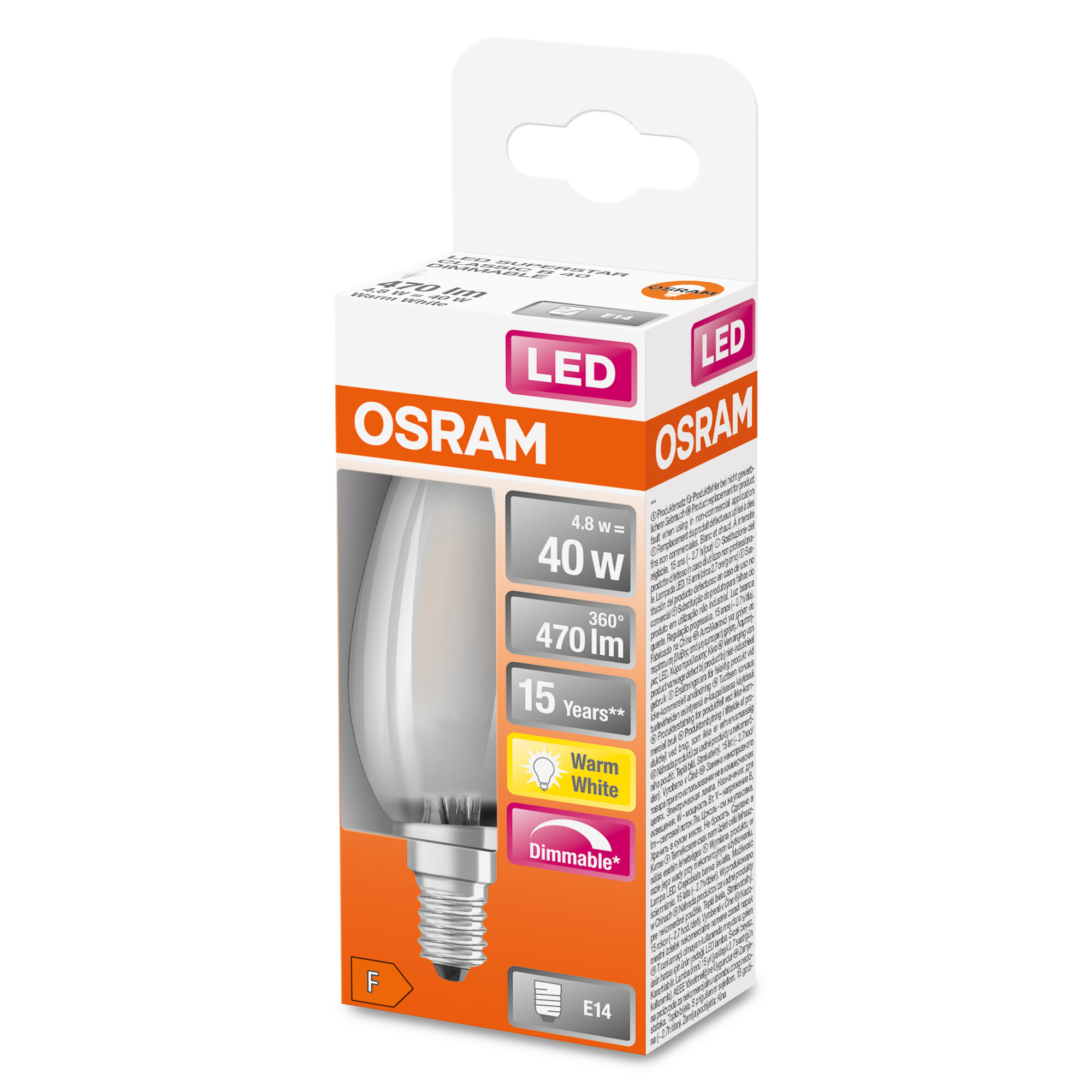 Osram LED Superstar Classic B 40 Frosted, E14 Osram LED Superstar Classic B 40 Frosted, E14