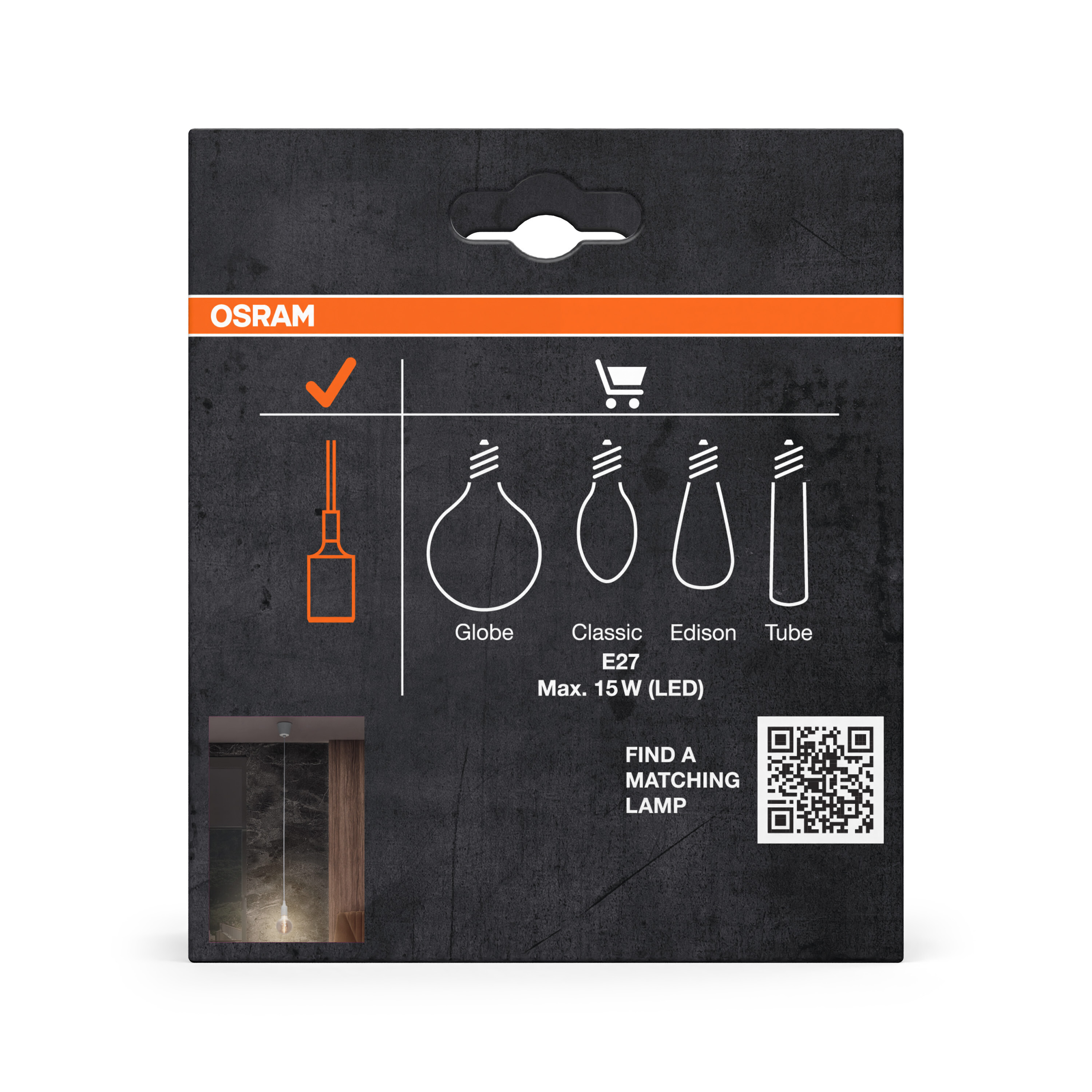 Osram Vintage 1906 Pendelleuchte Bell E27, weiß