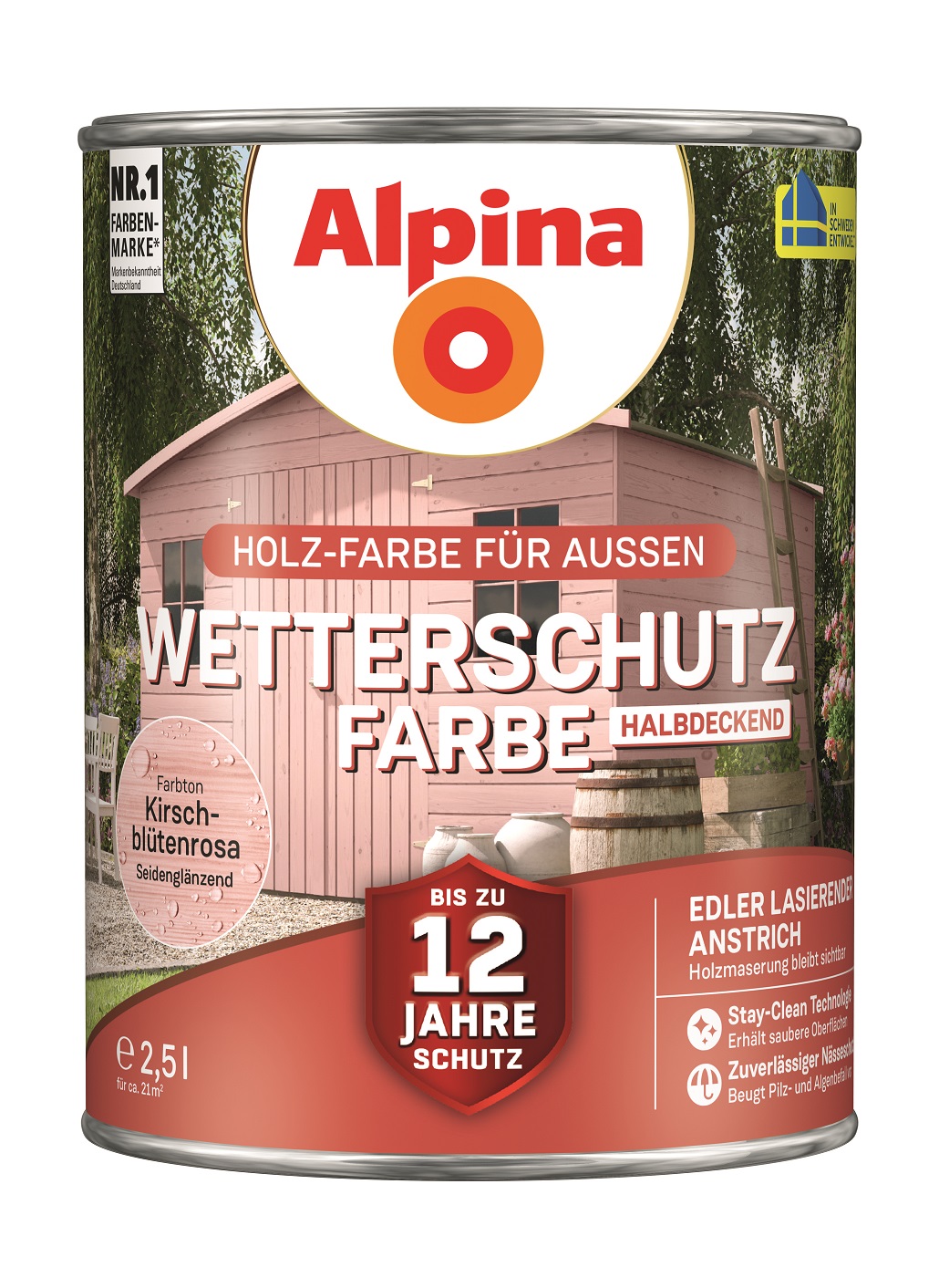 4001244702817_1 Alpina Wetterschutz-Farbe Kirschblütenrosa, 2,5L
