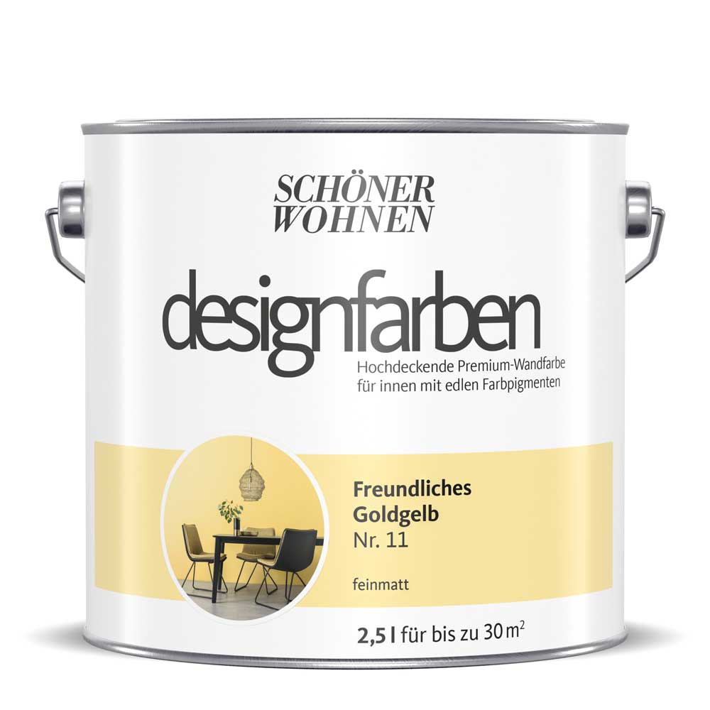 Schöner Wohnen Designfarbe, freundliches goldgelb, 2,5L Schöner Wohnen Designfarbe, freundliches goldgelb, 2,5L
