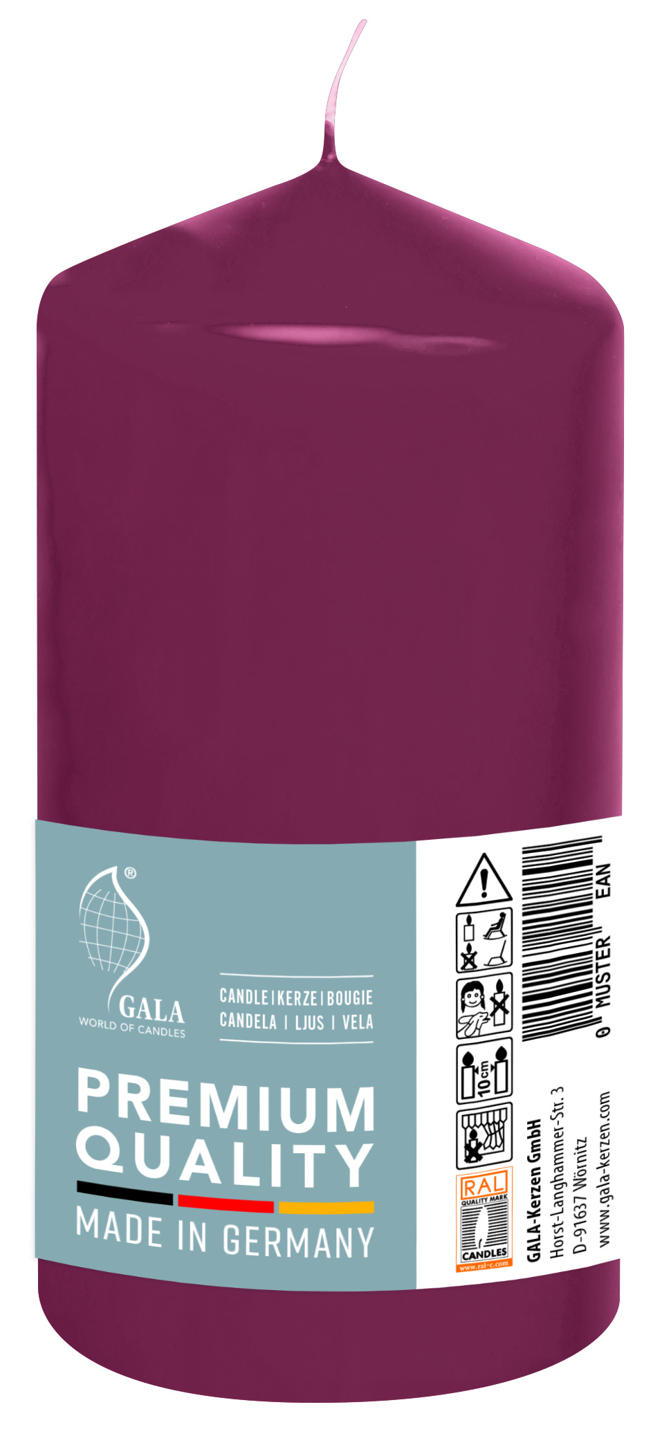 Gala Stumpenkerze 60/130, Beerenpüree Gala Stumpenkerze 60/130, Beerenpüree