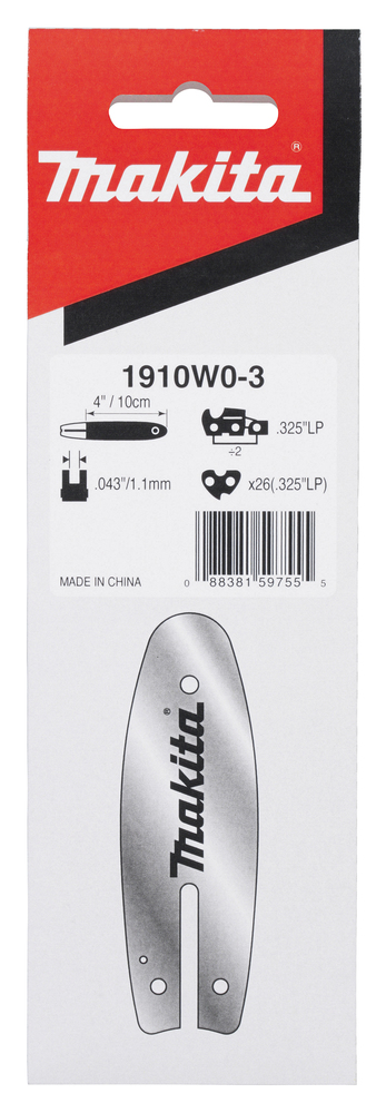 Makita Sägeschiene 10 cm 1,1 mm .325" Makita Sägeschiene 10 cm 1,1 mm .325"