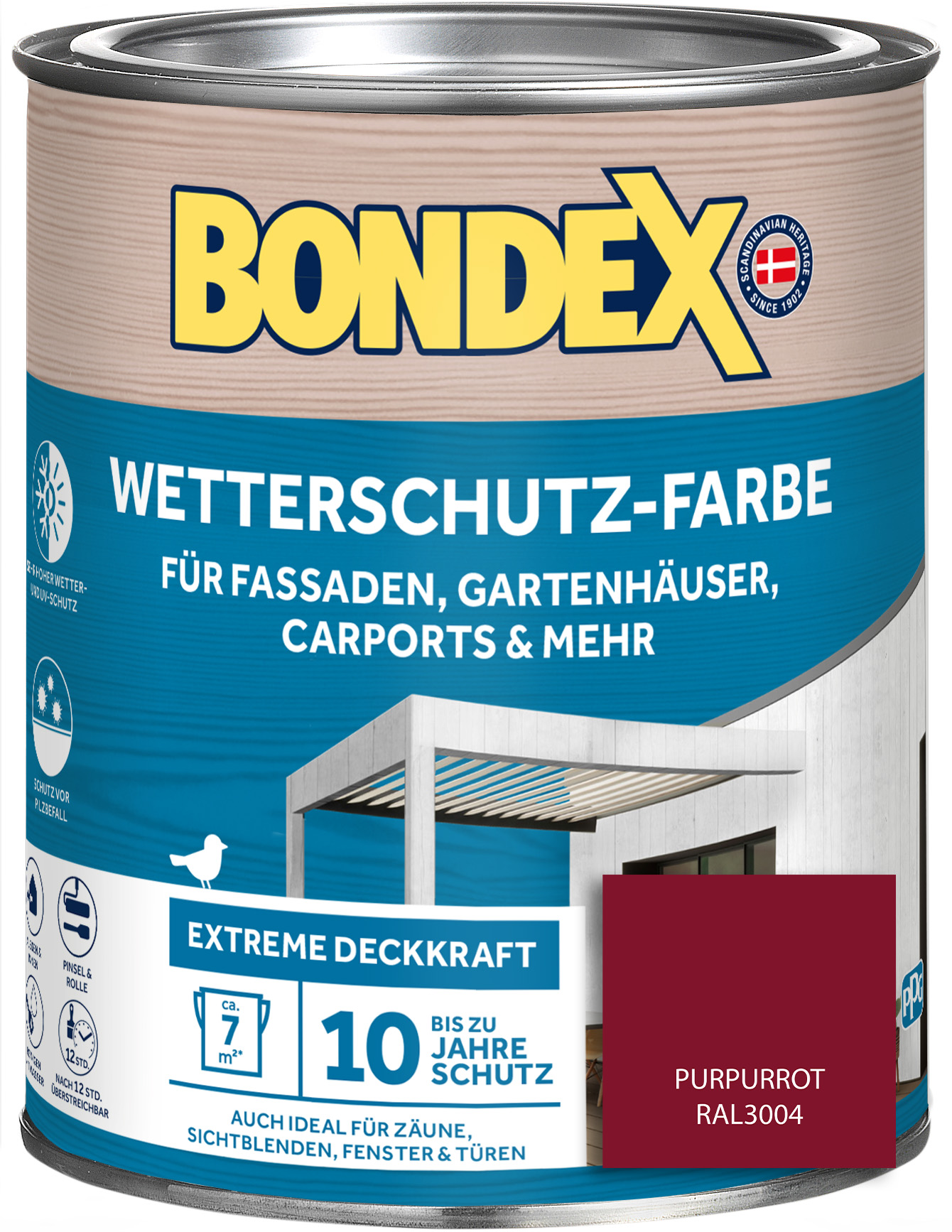 Bondex Wetterschutz-Farbe, purpurrot, 0,75 l Bondex Wetterschutz-Farbe, purpurrot, 0,75 l