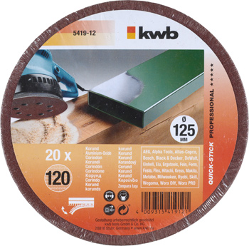 541912-300 Kwb Schleifscheiben, 125 mm, K120