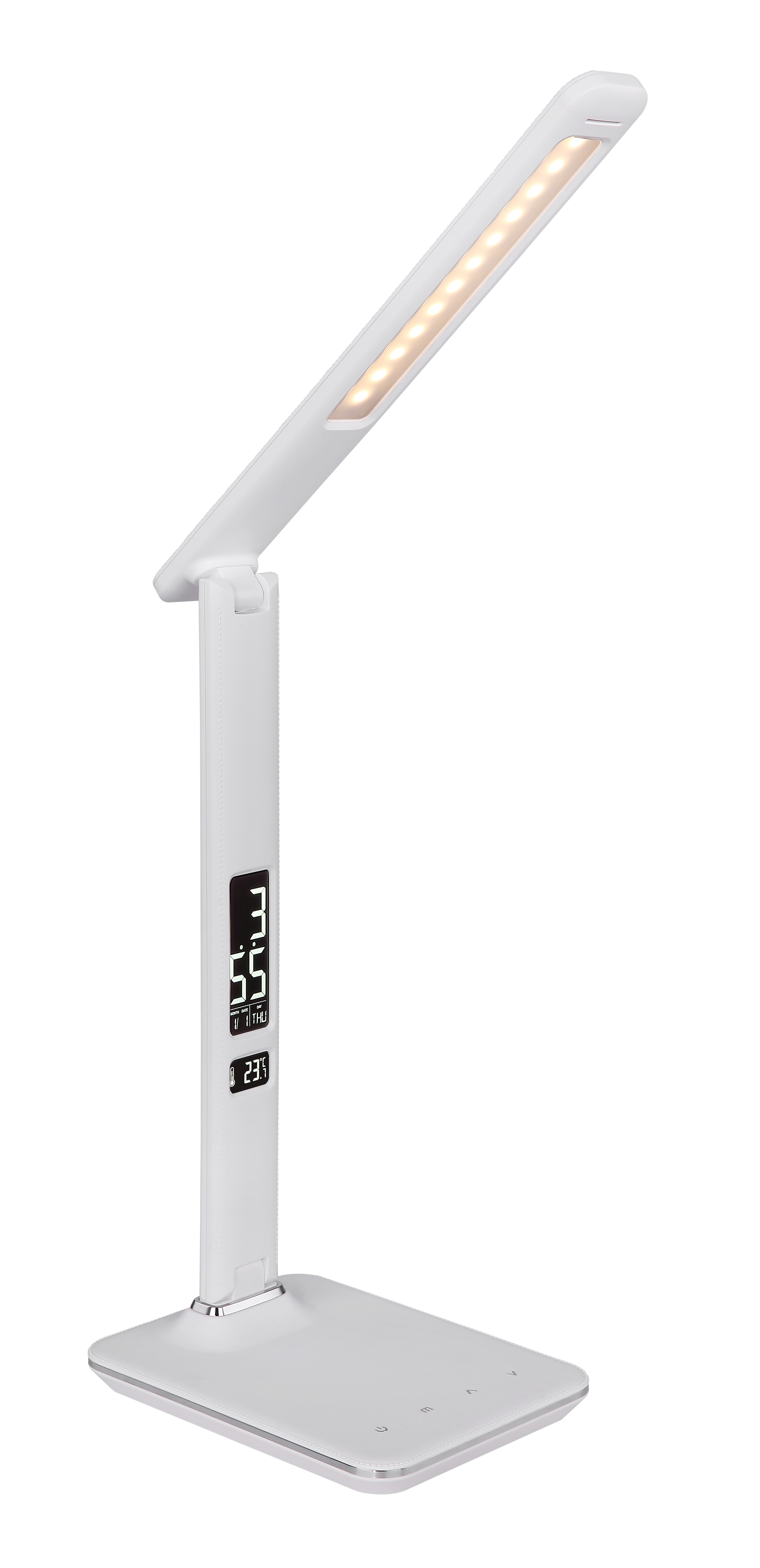 GLOBO TISCHLEUCHTE 7W WEISS  LEDER TOUCHDIMMER ANZEIGE