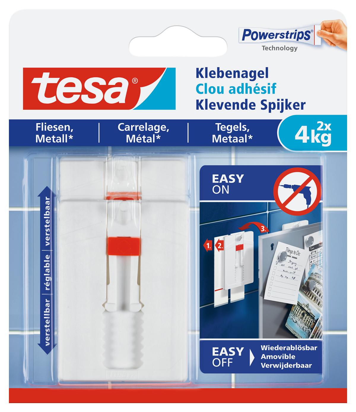 tesa_777670000000_LI406_front_pa tesa Klebenagel verstellbar, Fliesen & Metall, 4 kg