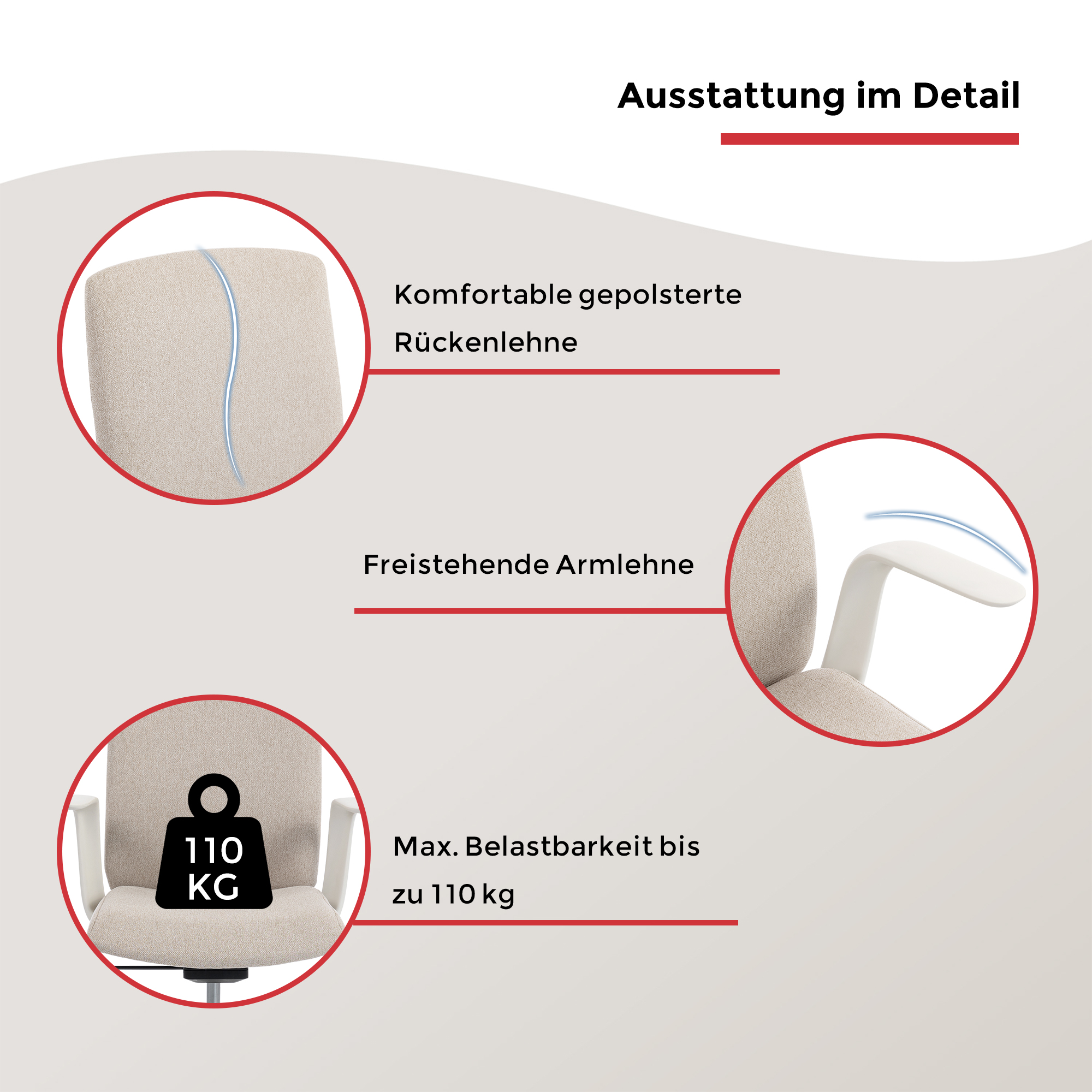 Duo Collection Drehstuhl Floris, sand/weiß