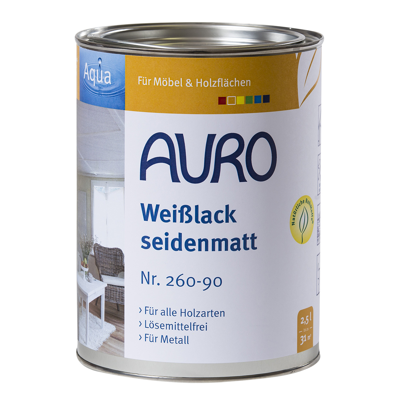 Auro Weißlack, seidenmatt Nr. 260, 2,5L