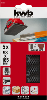 856022-300 Kwb Schleifgitterstreifen 93 x 185 mm, K 180