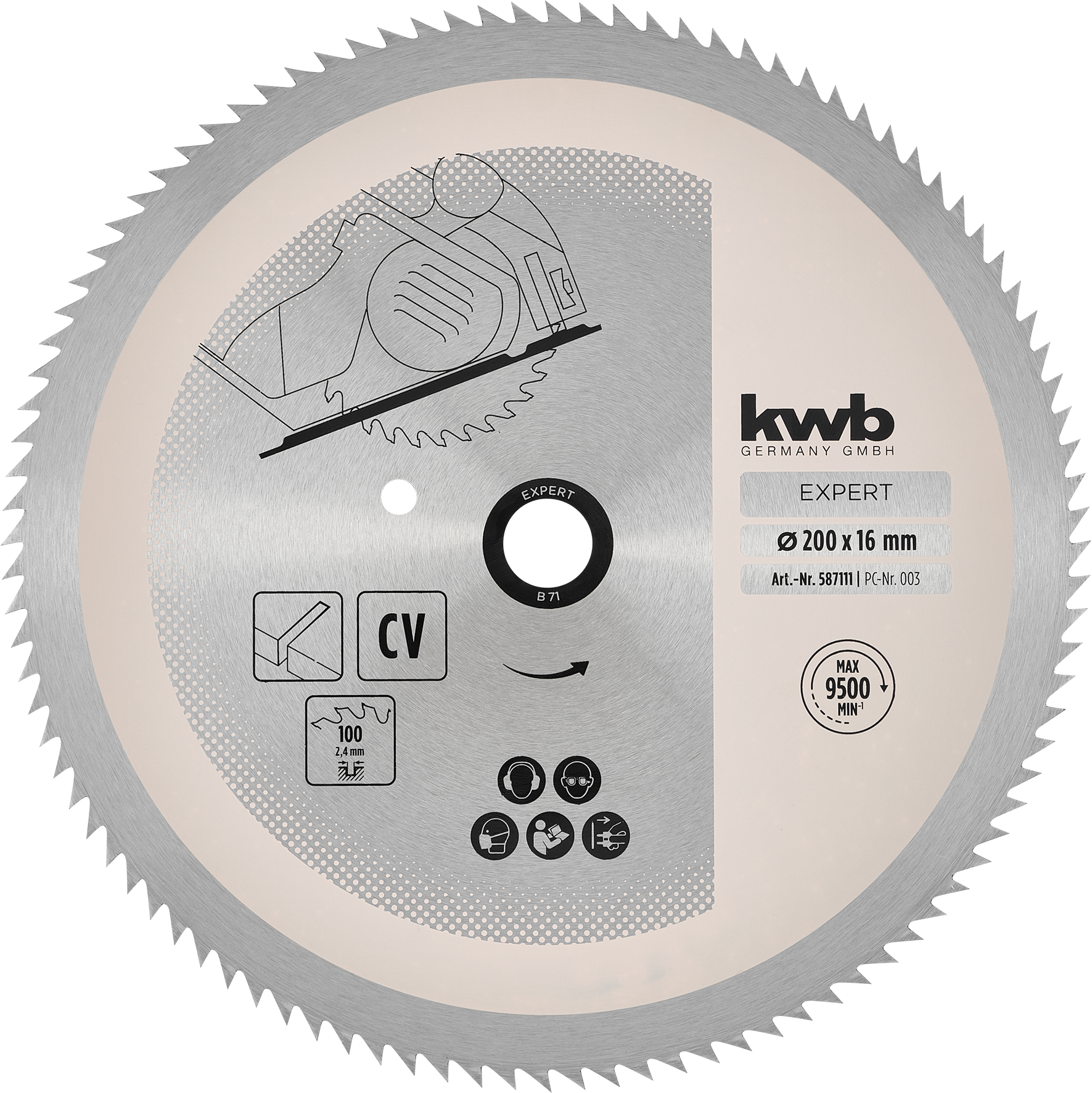 Kwb Kreissägeblatt CV, Ø 200 x 16 mm, Z100 Kwb Kreissägeblatt CV, Ø 200 x 16 mm, Z100