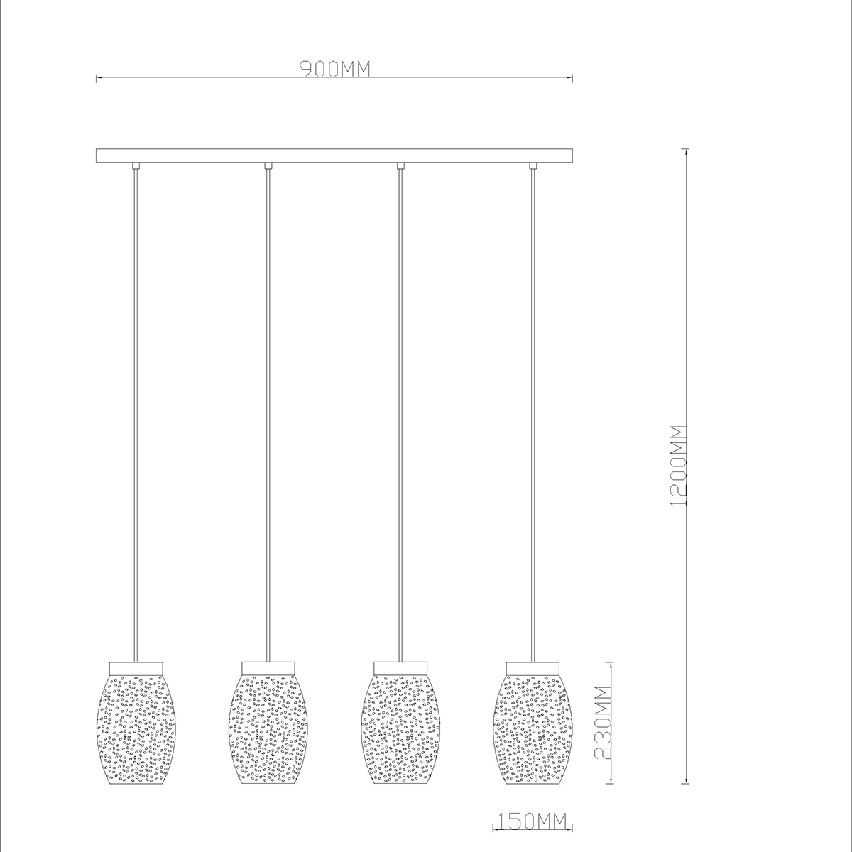 24002-4H_zld_1200x1200 Globo Hängeleuchte, 4XE27 Schwarz/Gold, H: 120CM
