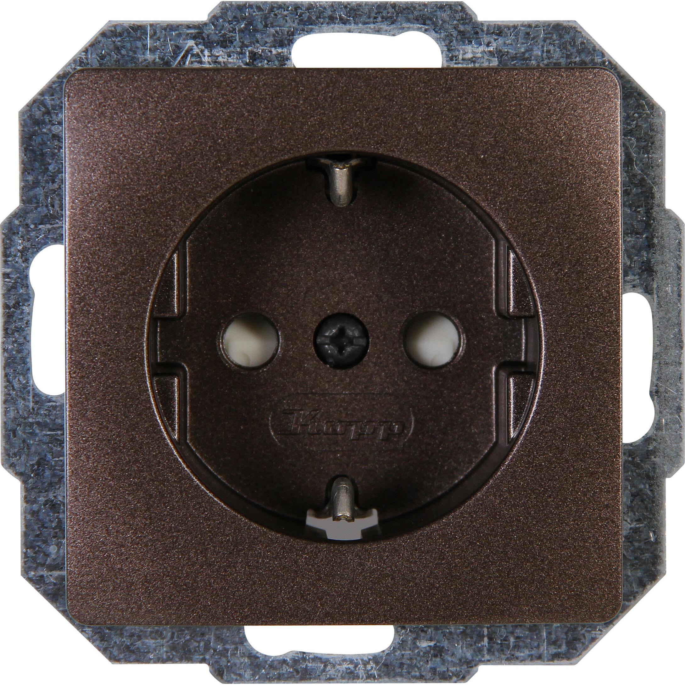 Kopp Steckdose, 1-fach, palisanderbraun Kopp Steckdose, 1-fach, palisanderbraun