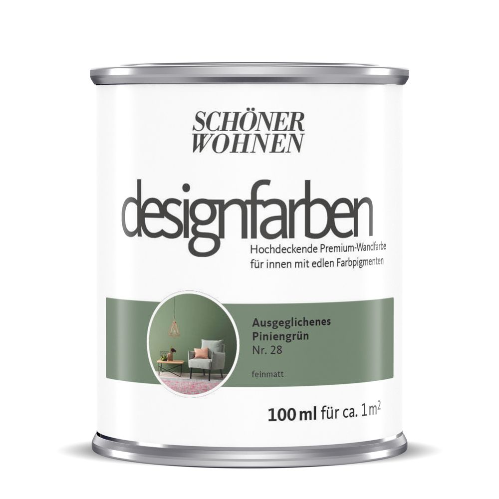 Schöner Wohnen Designfarbe, ausgeglichenes piniengrün, 100 ml Schöner Wohnen Designfarbe, ausgeglichenes piniengrün, 100 ml