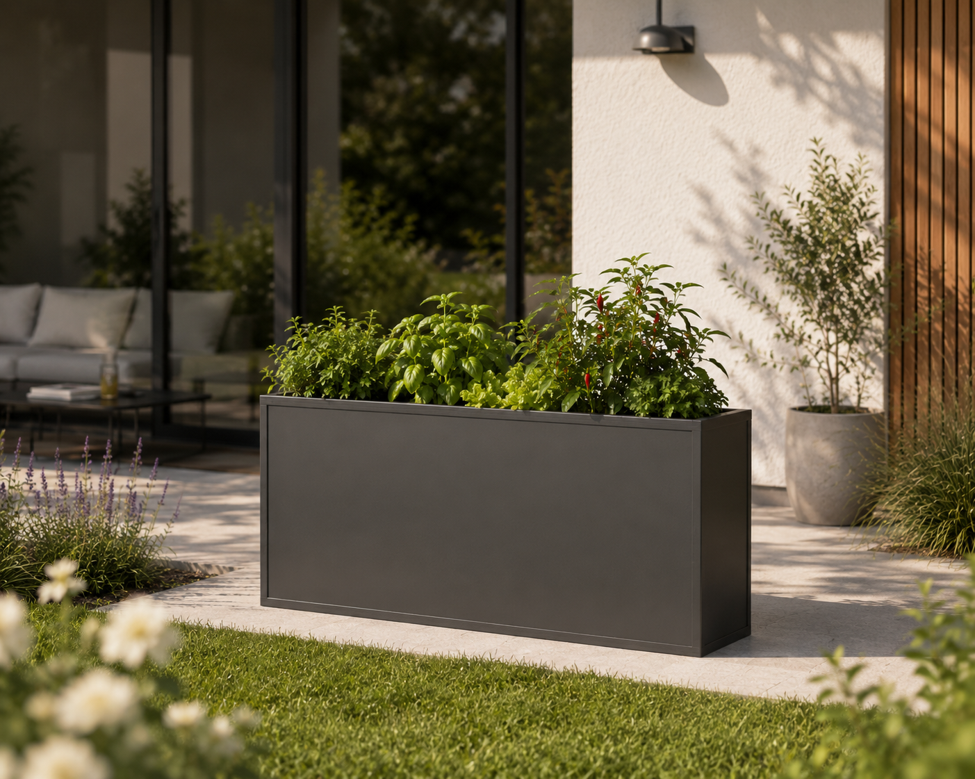 KGT Aluminium-Hochbeet 130, 45er Tiefe, Profilsystem "anthrazit-grau"