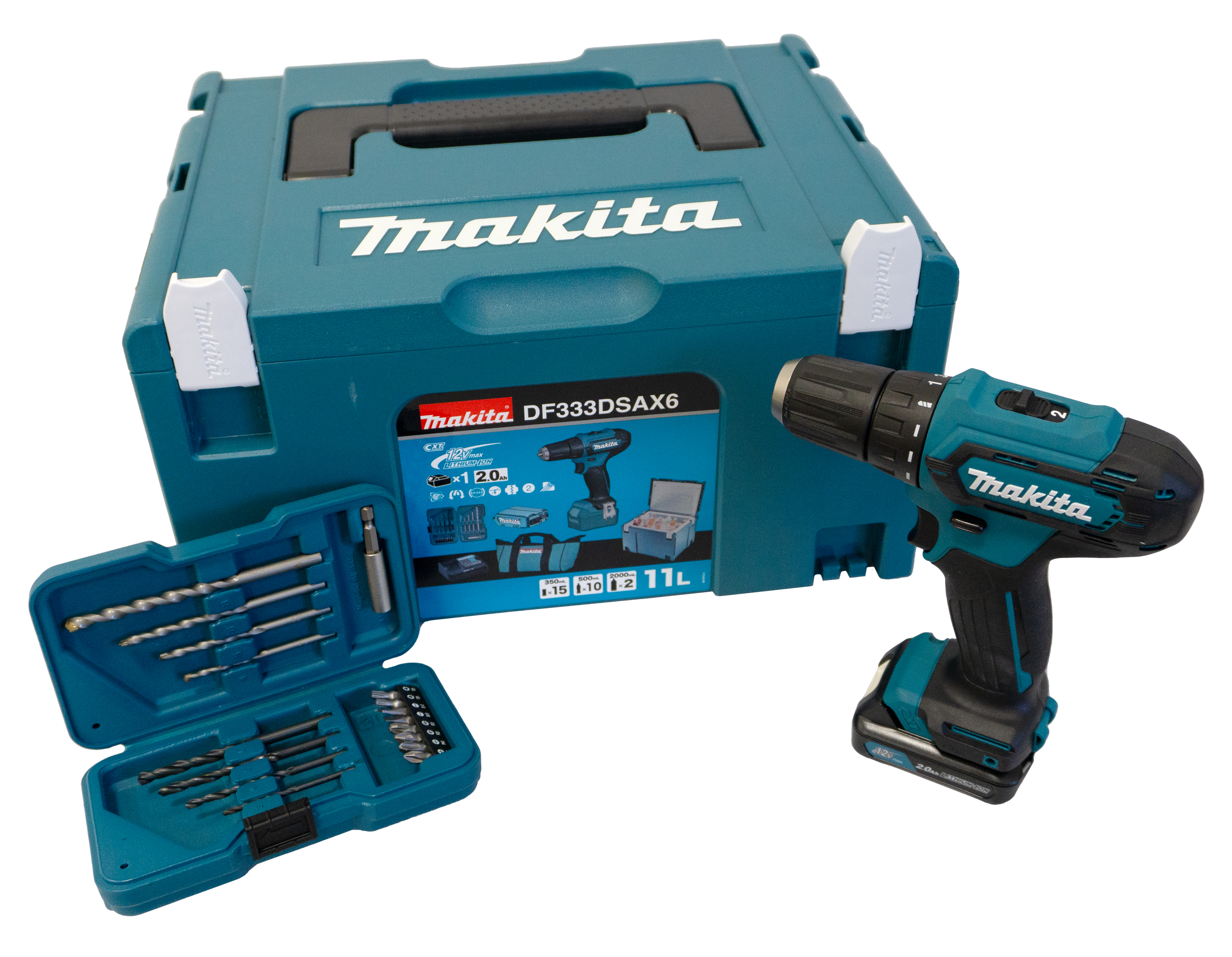 Makita Akku-Bohrschrauber 12 V DF333DSAX6 2AH, inkl. Akku & Ladegerät Makita Akku-Bohrschrauber 12 V DF333DSAX6 2AH, inkl. Akku & Ladegerät