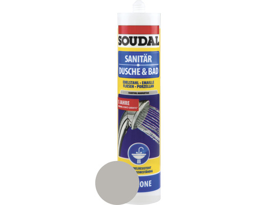 Soudal Dusche & Bad Silikon, manhattan, 300 ml Soudal Dusche & Bad Silikon, manhattan, 300 ml