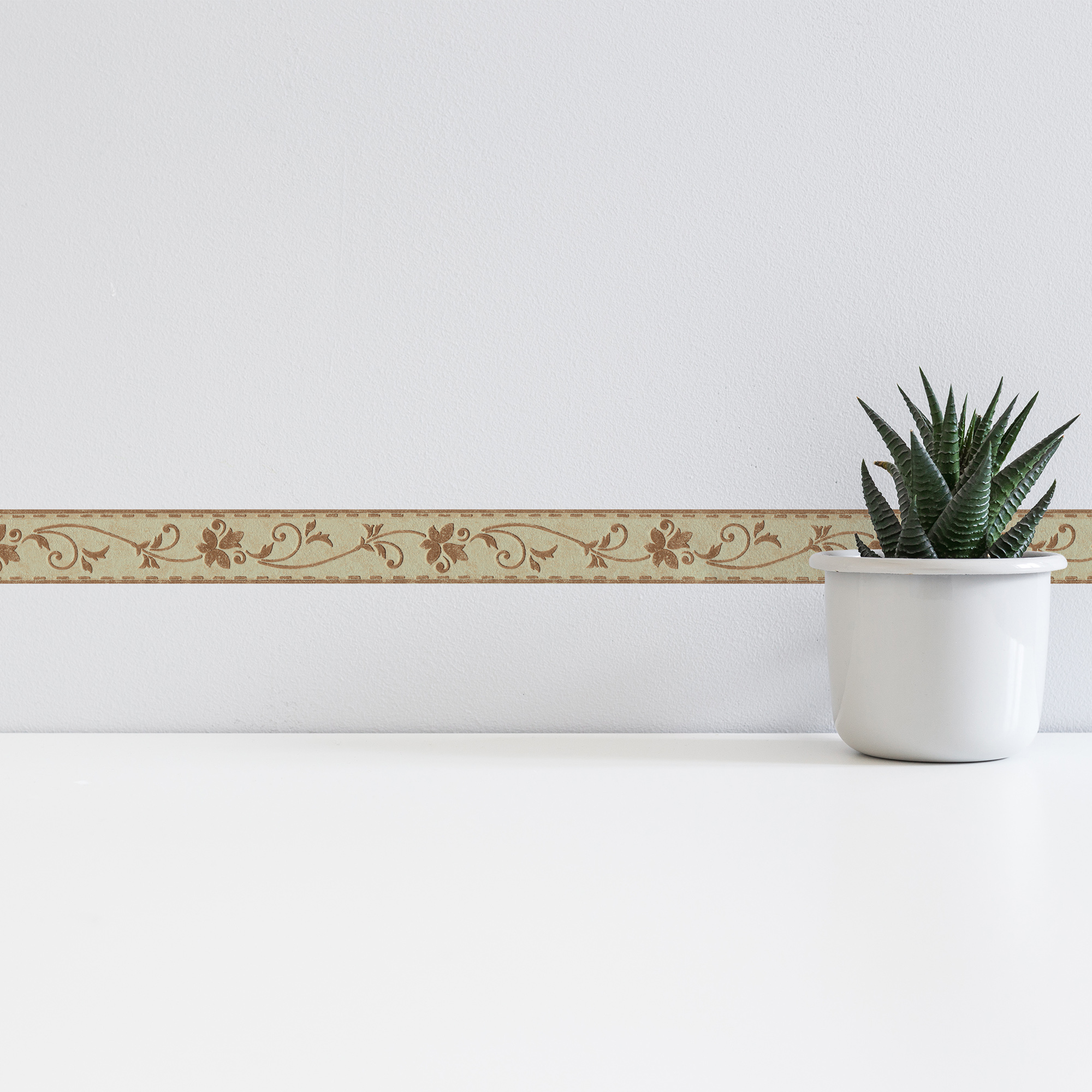 A.S. Création selbstklebende Bordüre, floral beige braun – klassische borte mit blumenranken