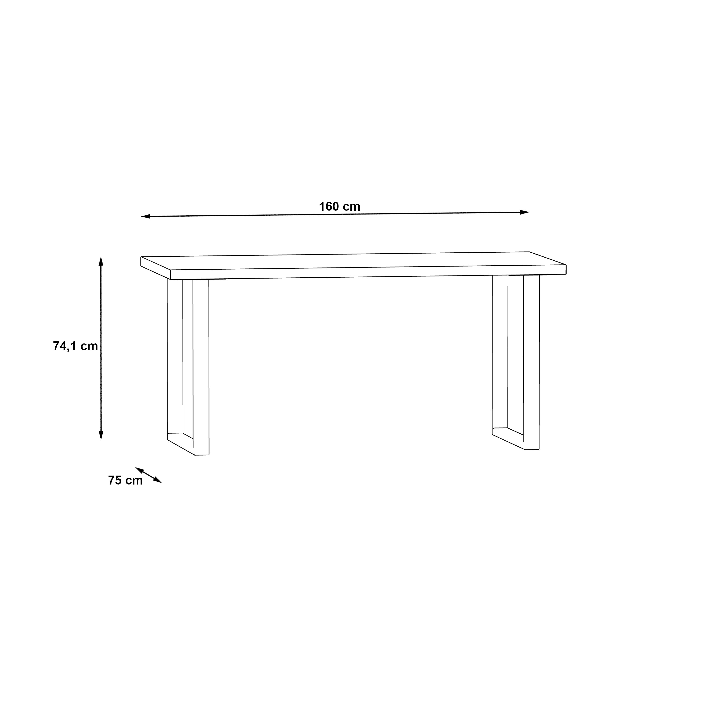 Forte Schreibtisch K1, 160 cm