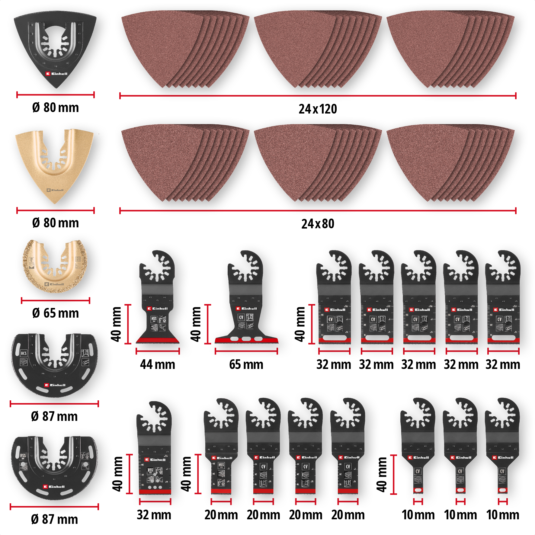 Einhell XXL-CASE Multitool-Set mit Universalaufnahme, 70-tlg. 