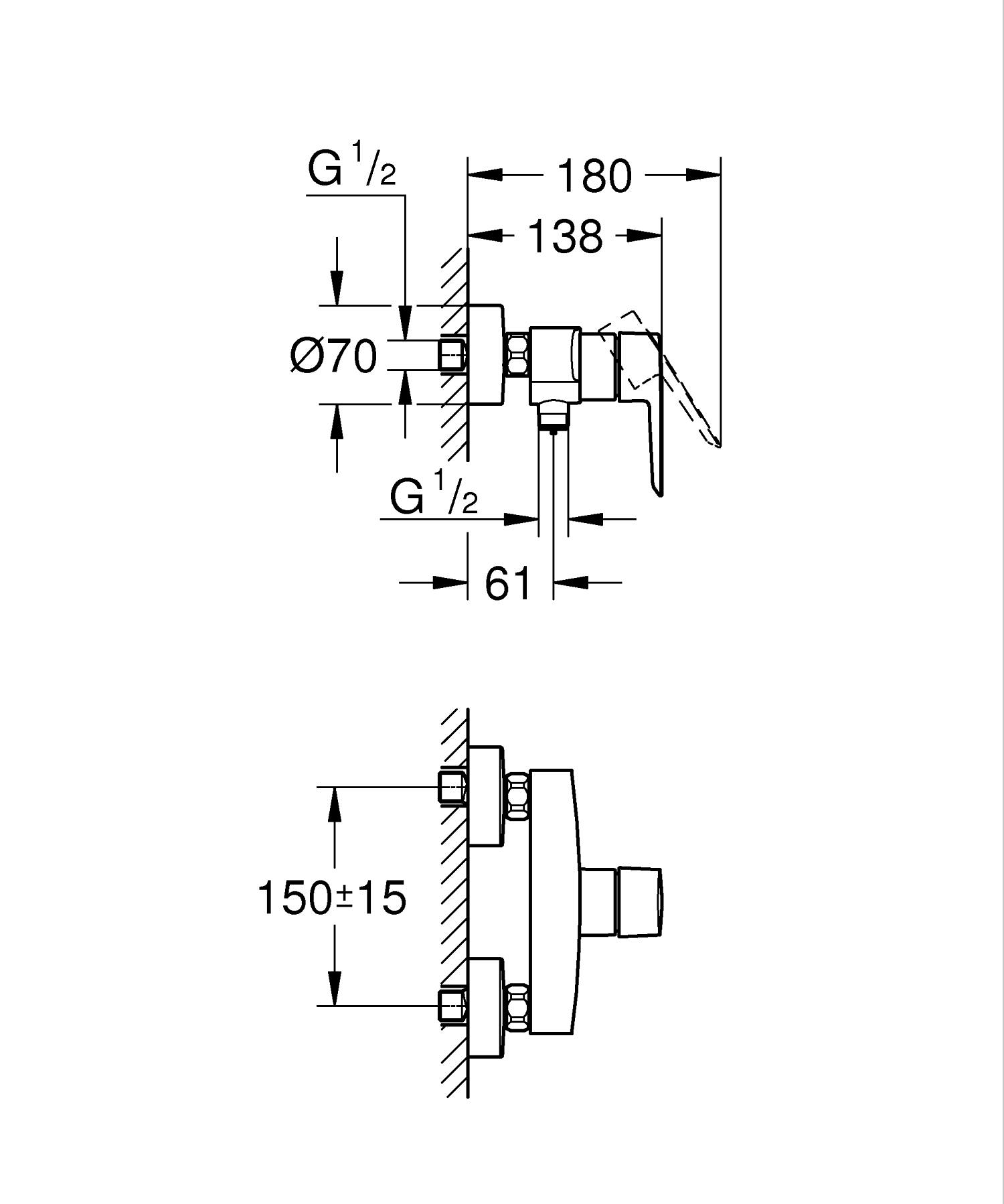 Grohe Start Einhand-Brausebatterie, 1/2"
