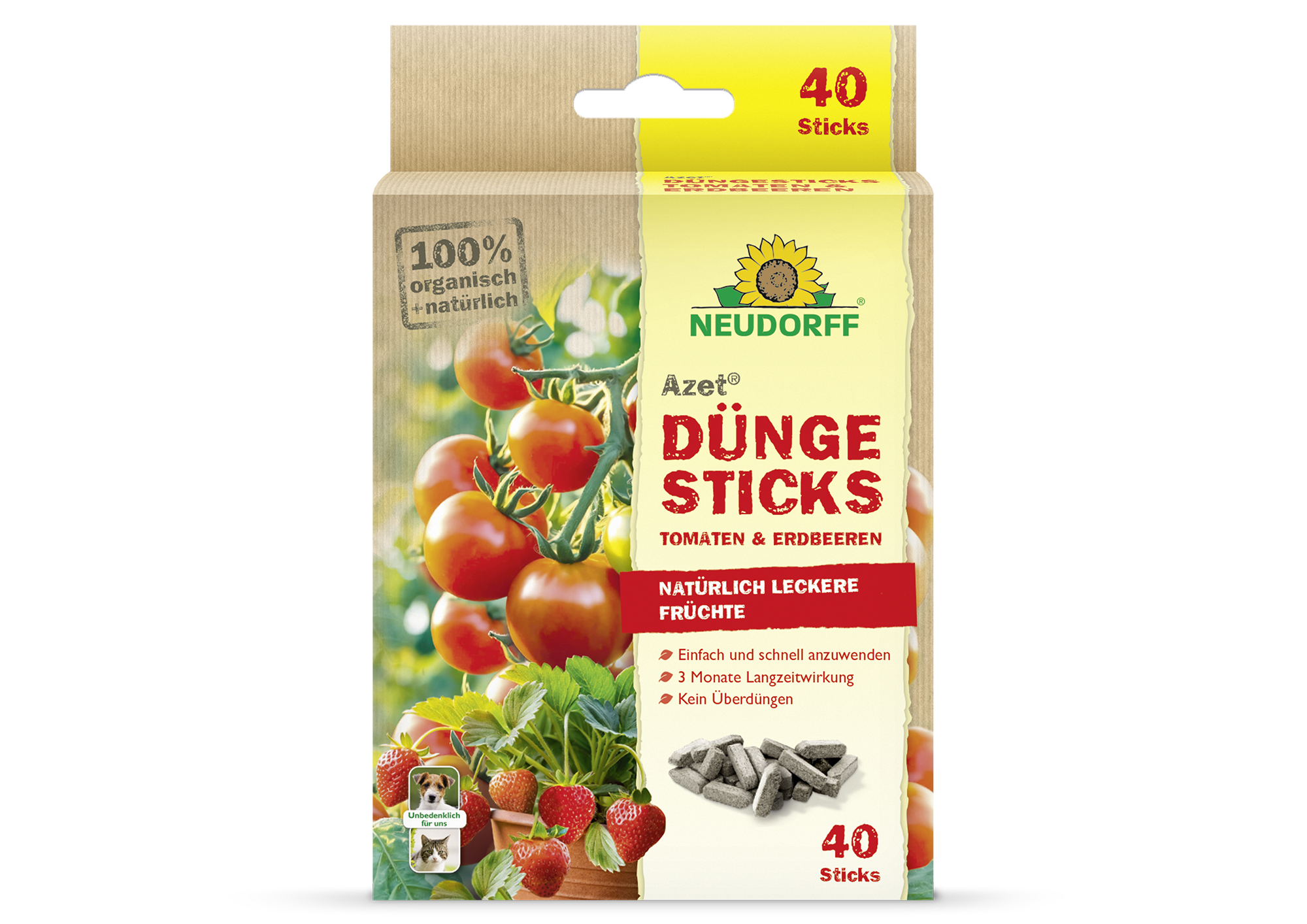Neudorff Azet DüngeSticks für Tomaten und Erdbeeren, 40 Stück Neudorff Azet DüngeSticks für Tomaten und Erdbeeren, 40 Stück