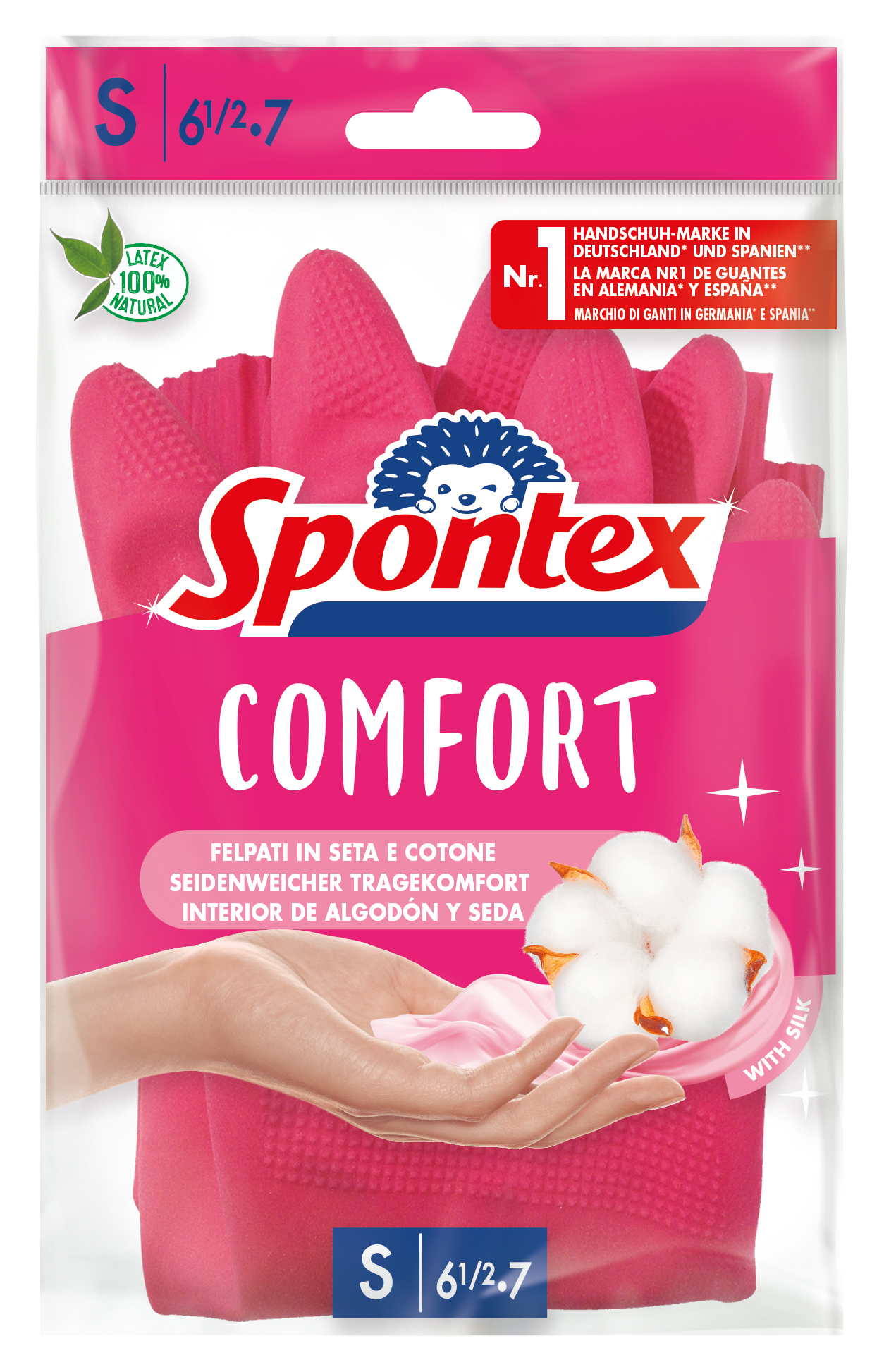 Spontex Comfort Haushaltshandschuhe, Größe 6