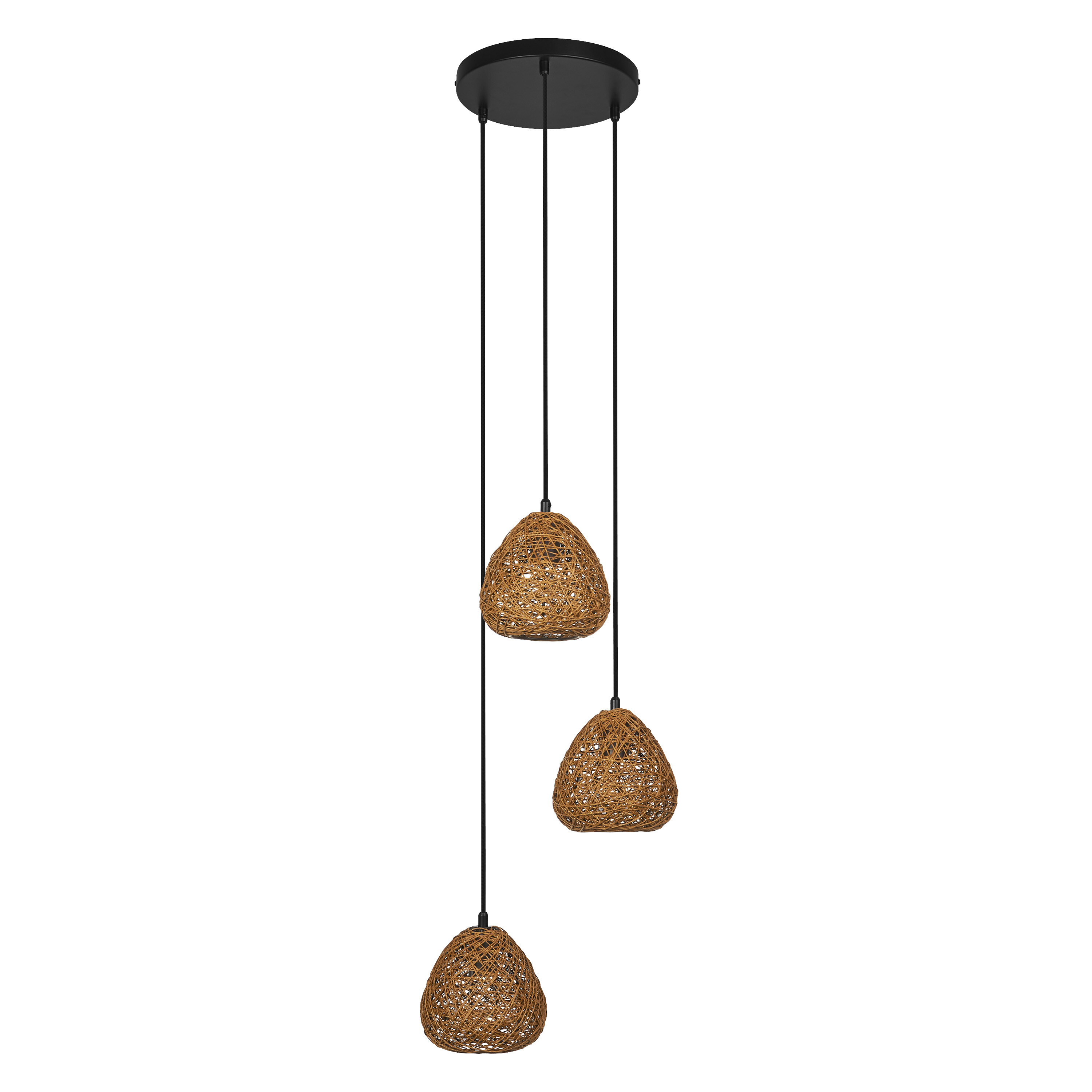 Osram Decor Pendelleuchte Plate, 3xE27, schwarz