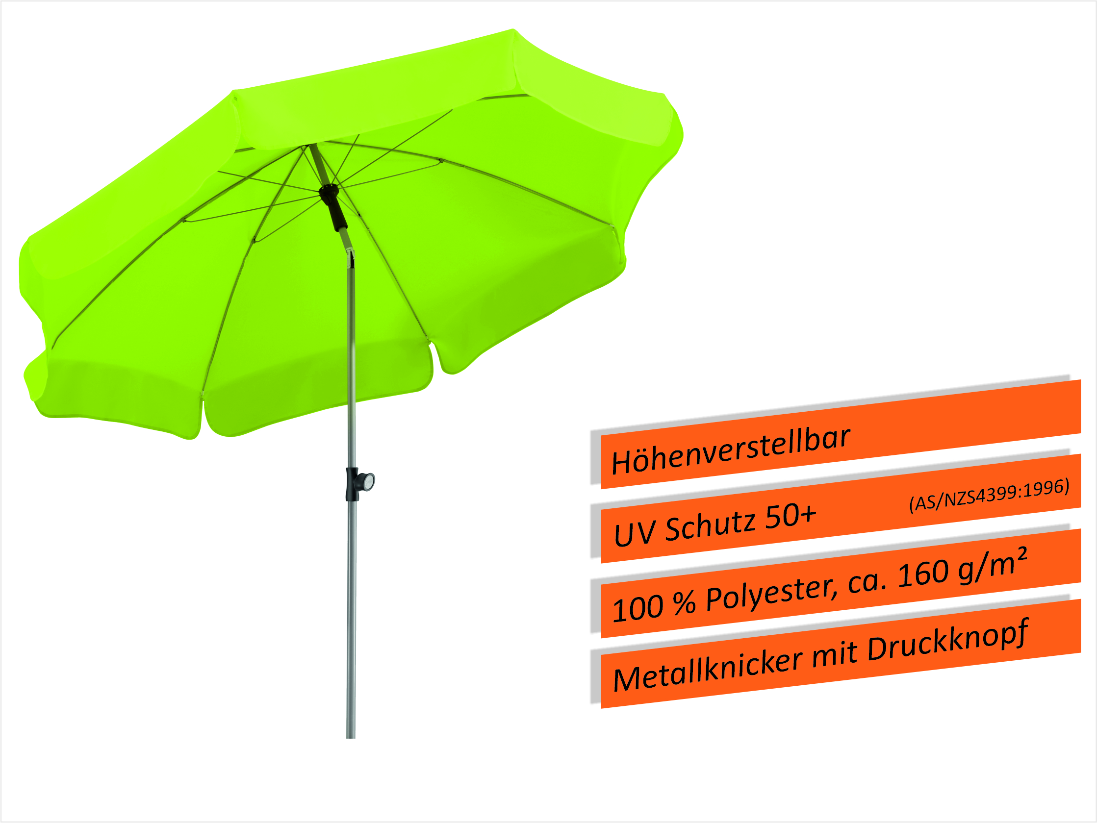 _400109 Schneider Schirm "Locarno", Ø 200 cm, apfelgrün