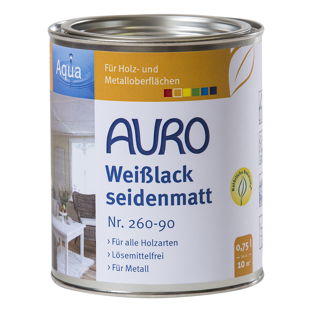Auro Weißlack, seidenmatt Nr. 260-90, 750ml