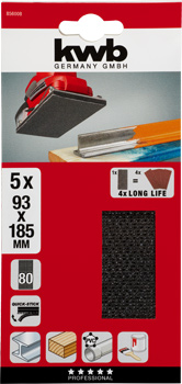 856008-300 Kwb Schleifgitterstreifen 93 x 185 mm, K 80