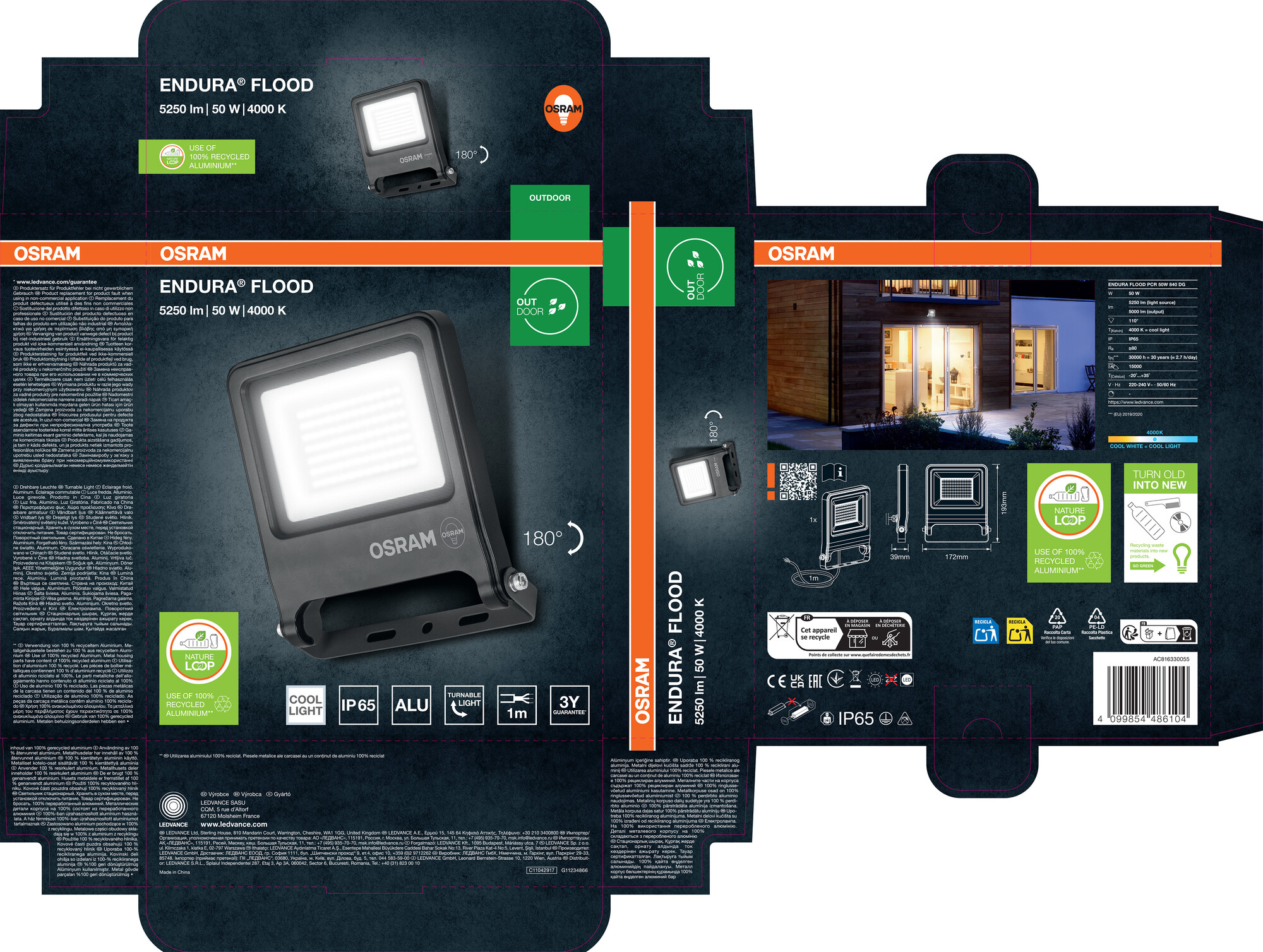 Osram LED Strahler Endura, 50W, Kaltweiß