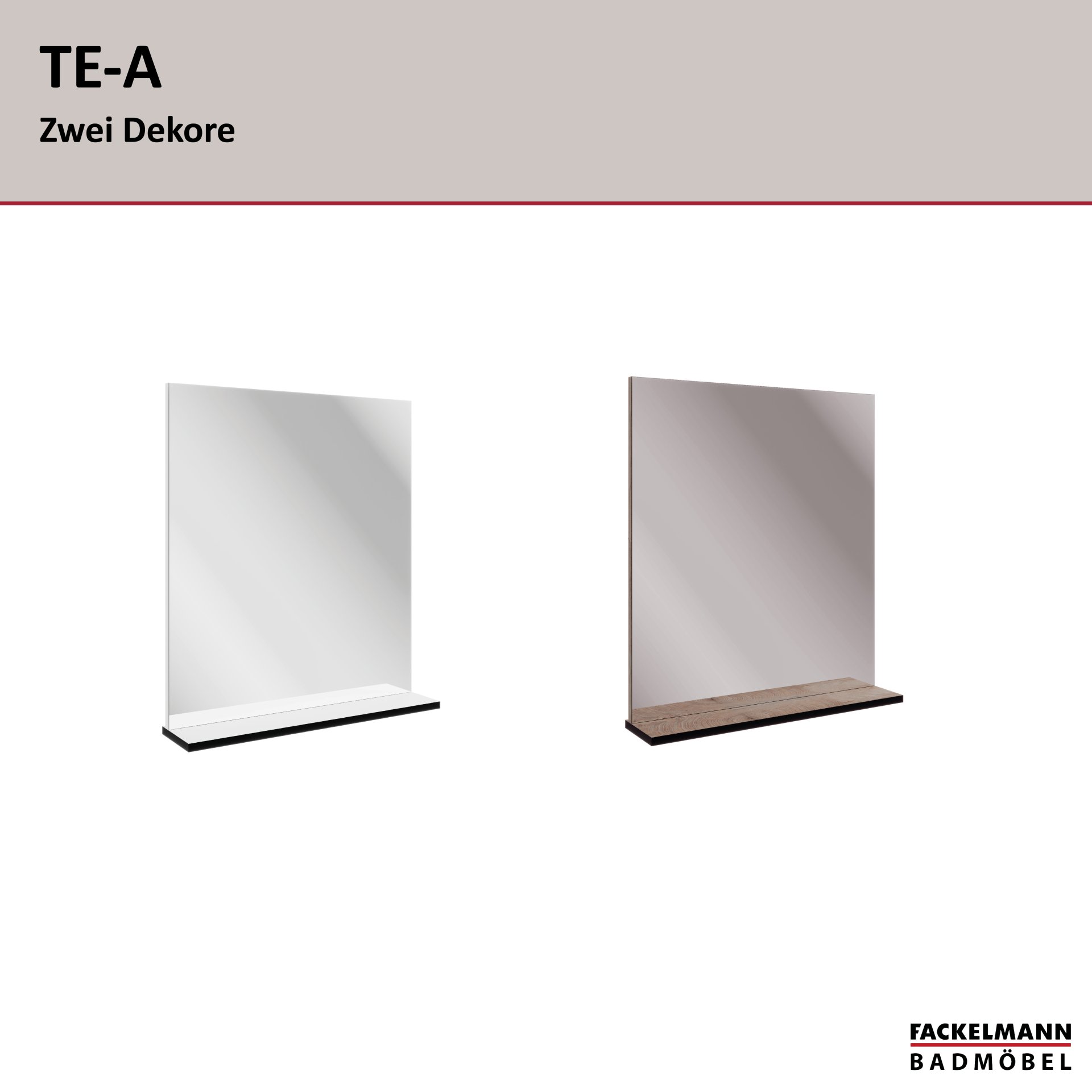 Fackelmann TE-A Spiegelelement, 598 x 692 x 135 mm, weiß