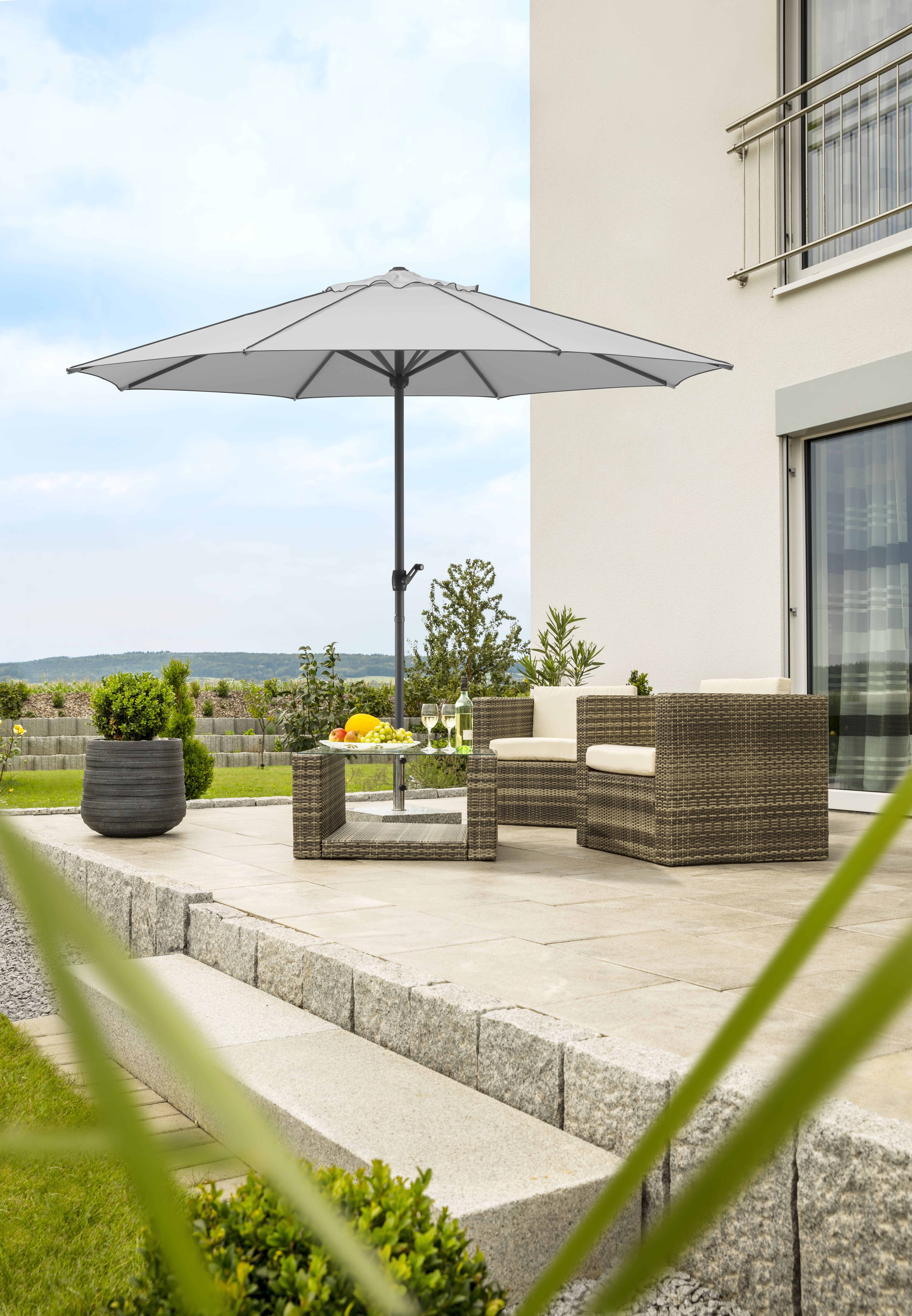 Schneider Schirm Adria 350cm Silbergrau