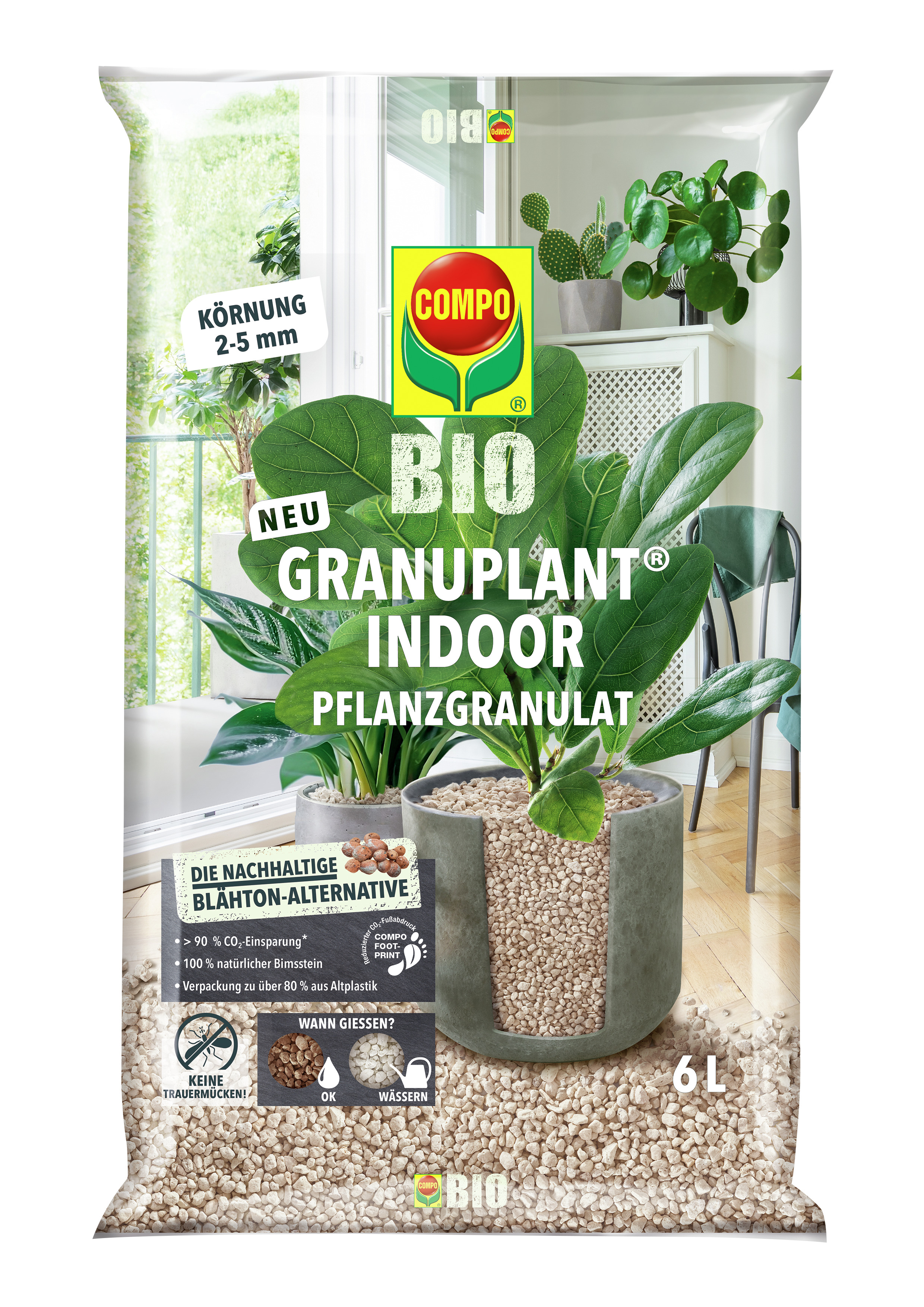 Compo BIO Granuplant Indoor Pflanzgranulat, 6 L Compo BIO Granuplant Indoor Pflanzgranulat, 6 L