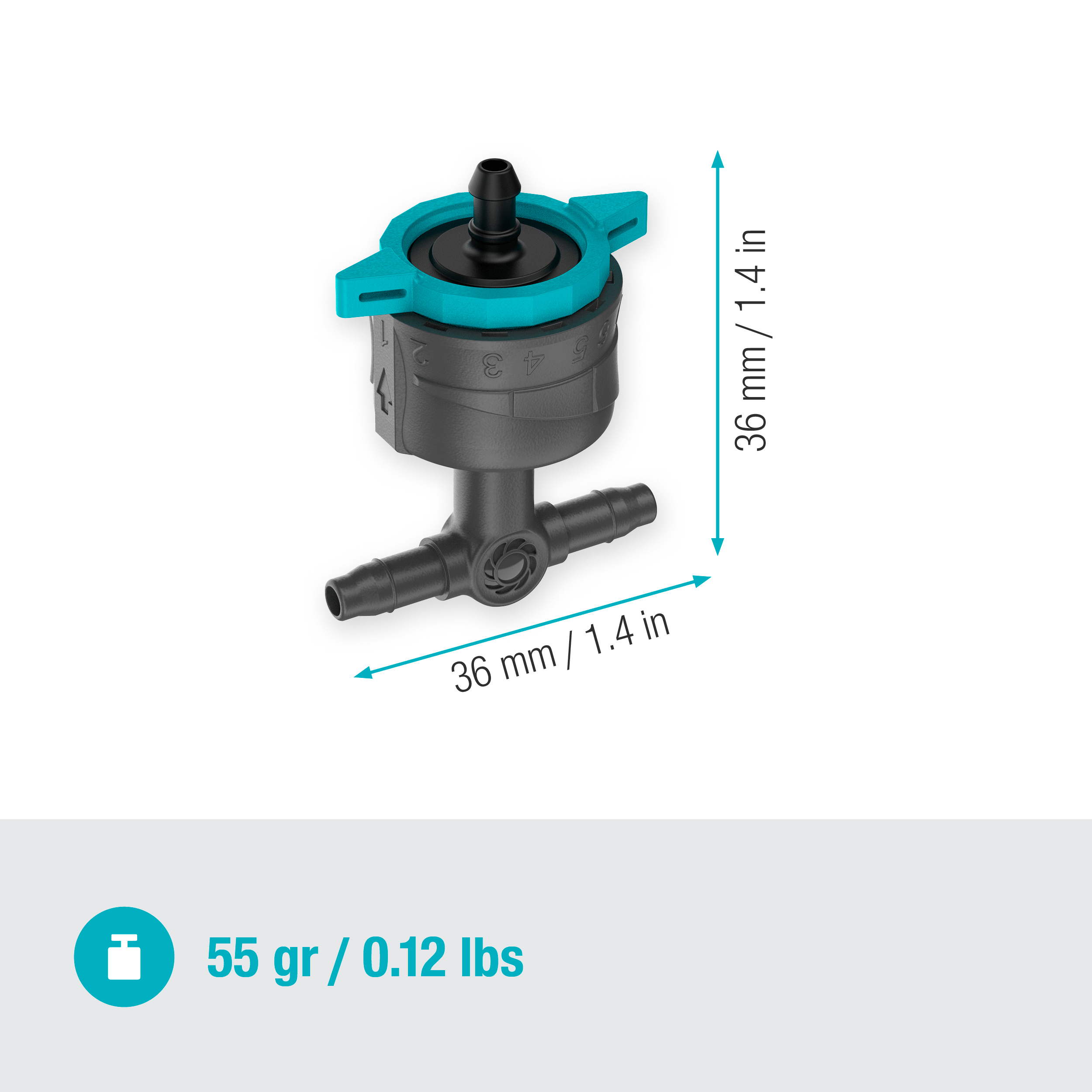Gardena Micro-Drip-System Regulierbarer Reihentropfer 1-8 l/h, druckregulierend Gardena Micro-Drip-System Regulierbarer Reihentropfer 1-8 l/h, druckregulierend