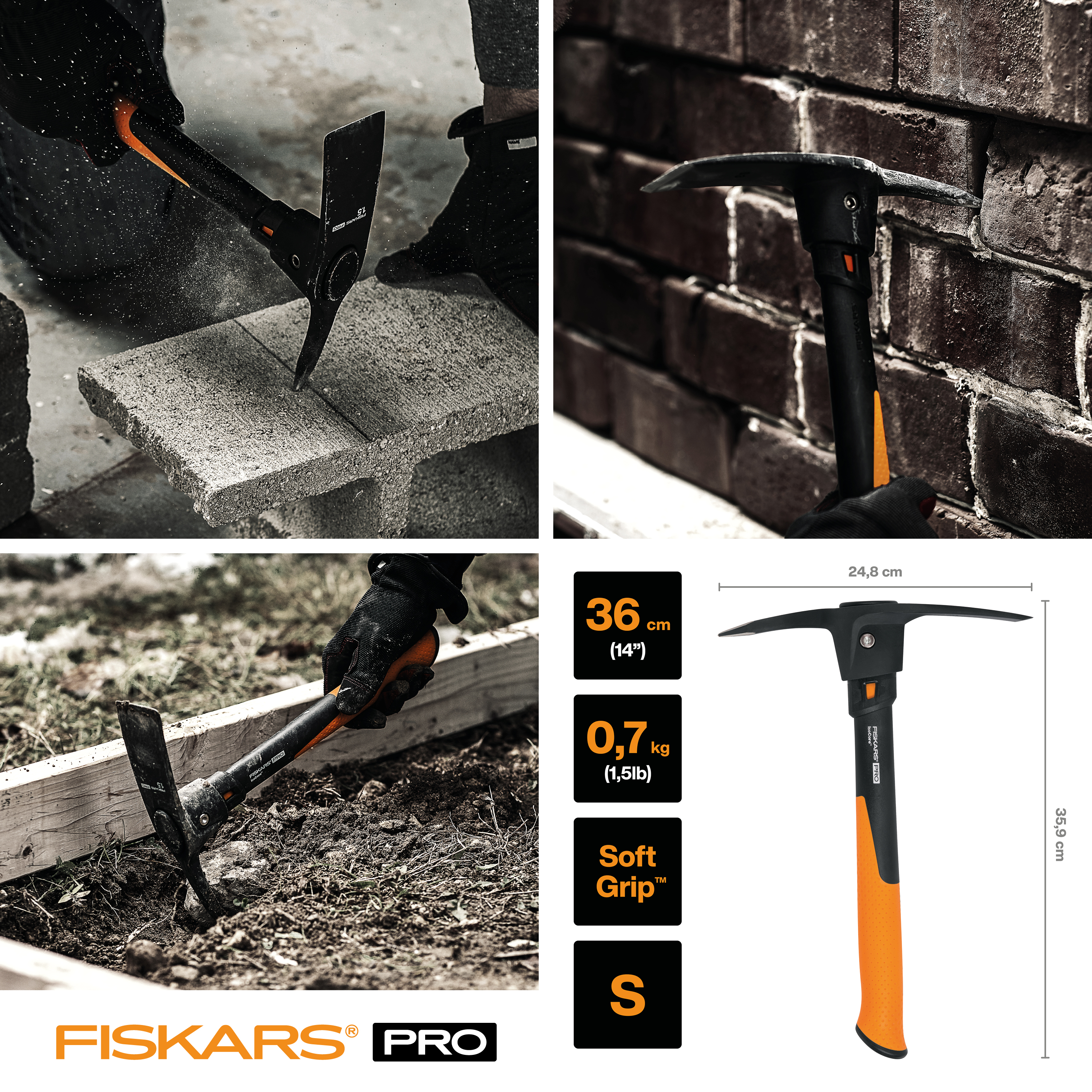 Fiskars Pro IsoCoreKreuzhacke S, 0,7 kg/36 cm Fiskars Pro IsoCoreKreuzhacke S, 0,7 kg/36 cm