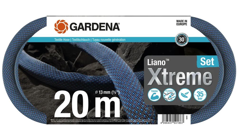 Gardena Textilschlauch Liano™ Xtreme 1/2", 20 m Set Gardena Textilschlauch Liano™ Xtreme 1/2", 20 m Set