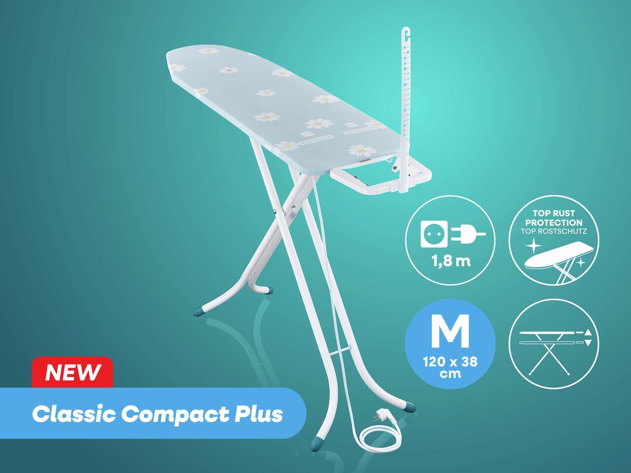 Leifheit Bügeltisch Classic M Compact Plus, 120 x 38 cm