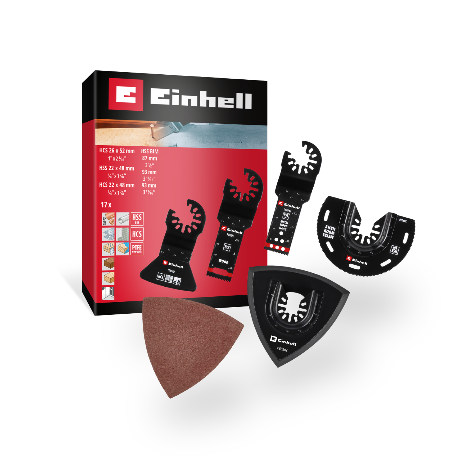 Einhell Universal-Multitool-Set mit Universalaufnahme, 17-tlg.