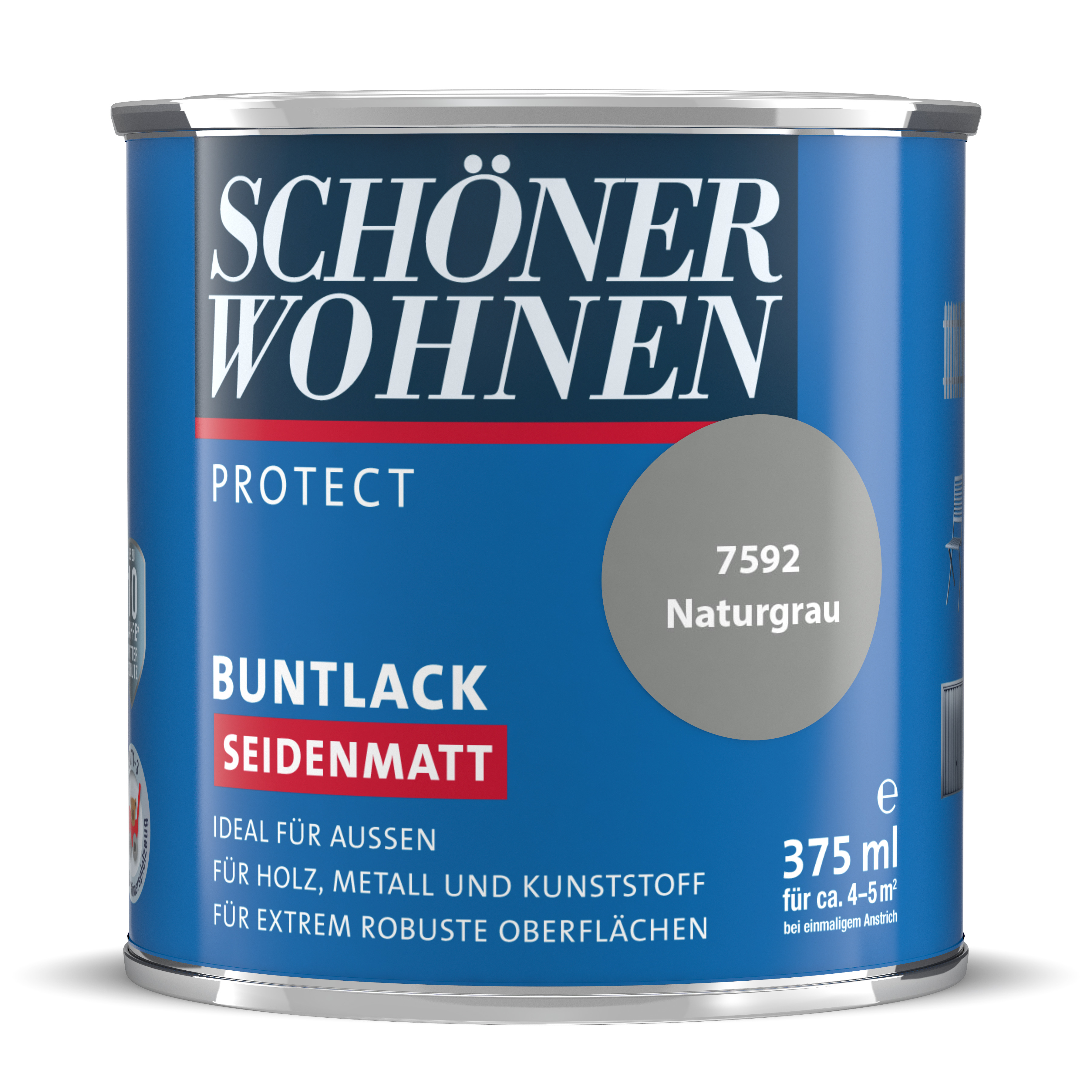 SW_2435-0375-7592 Schöner Wohnen Protect Buntlack, seidenmatt, naturgrau