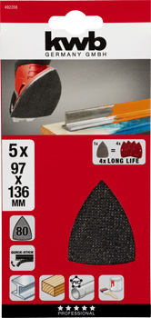 Kwb Klett-Gitterschleifscheibe, 97 x 136 mm, K80