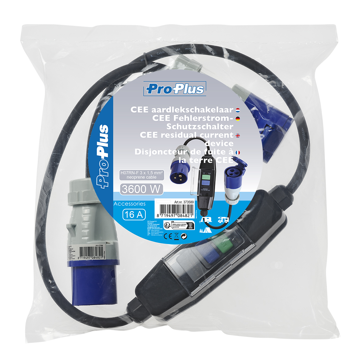 ProPlus Adapterkabel 120 cm 3x1,5mm² CEE + Fehlerstromschutzschalter ProPlus Adapterkabel 120 cm 3x1,5mm² CEE + Fehlerstromschutzschalter