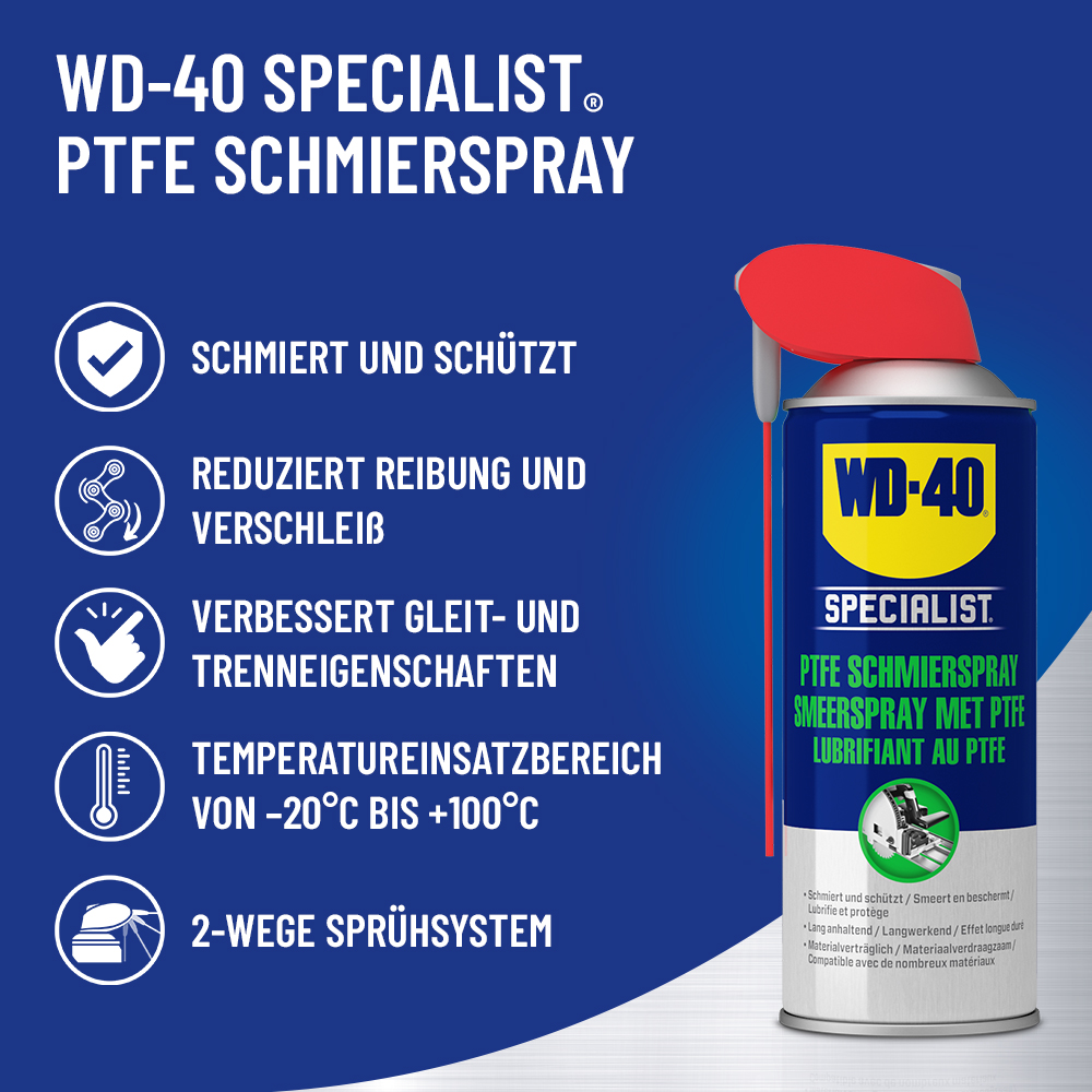 WD-40 Specialist PTFE Schmierspray, 300 ml WD-40 Specialist PTFE Schmierspray, 300 ml