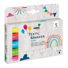 90719 KREUL Textil Marker medium Junior 5er Set