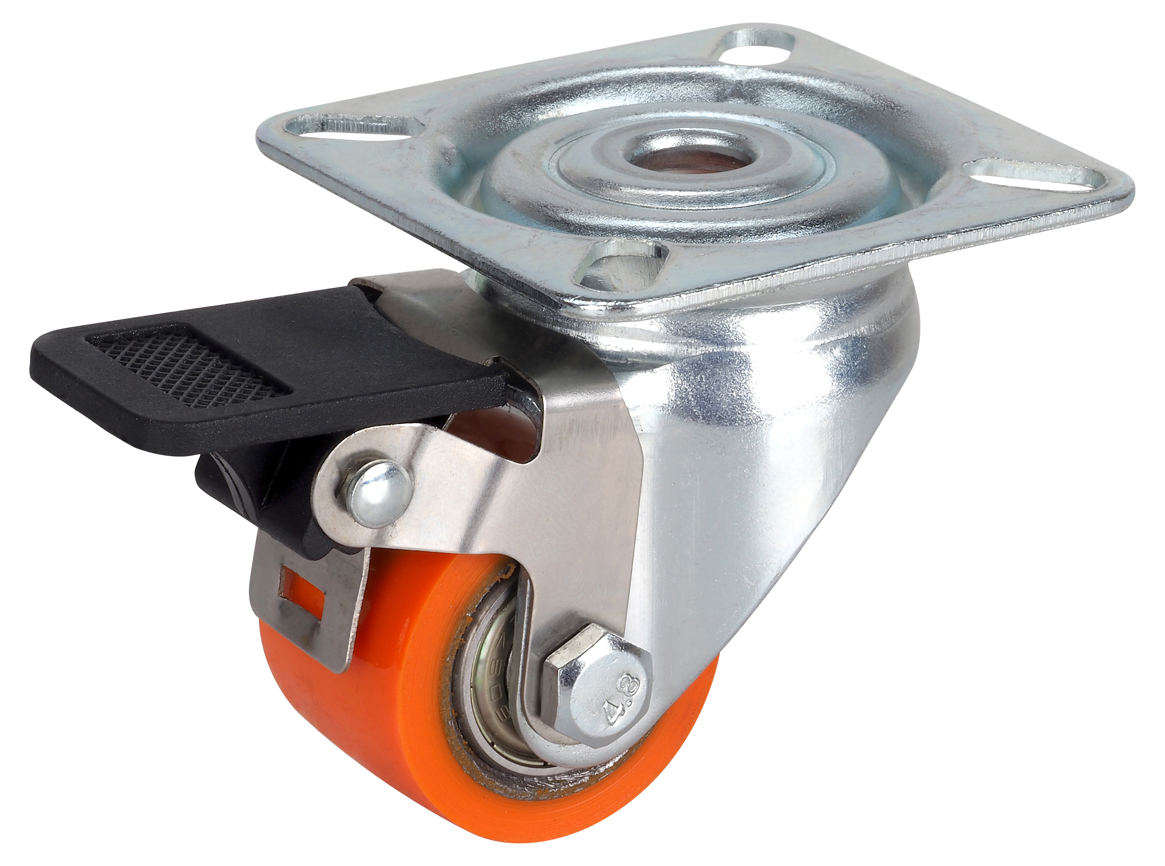 Dörner + Helmer Mini Schwerlast-Lenkrolle mit Polyurethan-Lauffläche